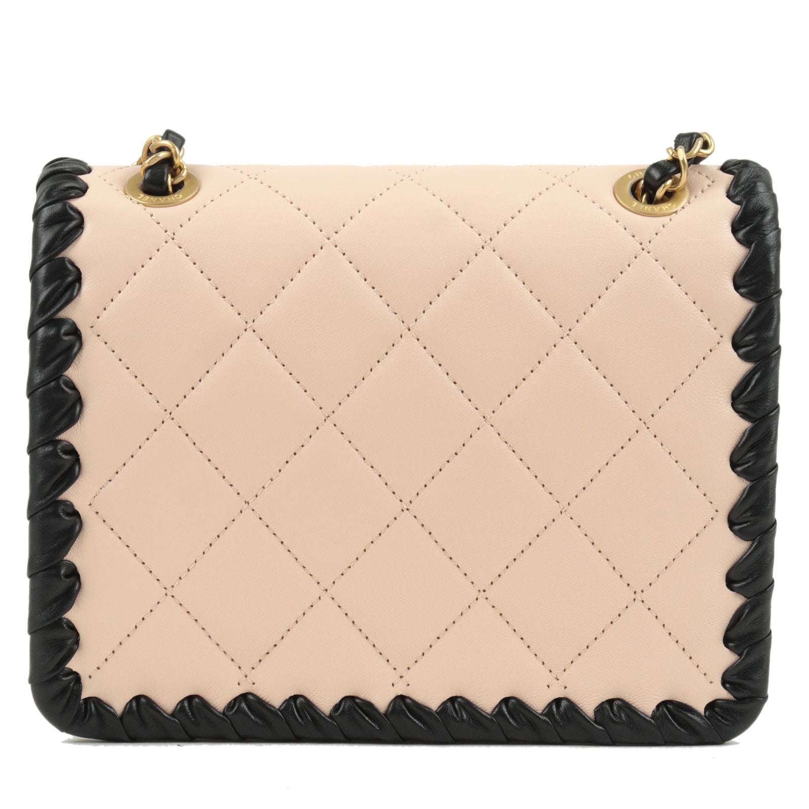 Sold at Auction: Chanel Beige/Black Bar Quilted Patent East West Flap Bag
