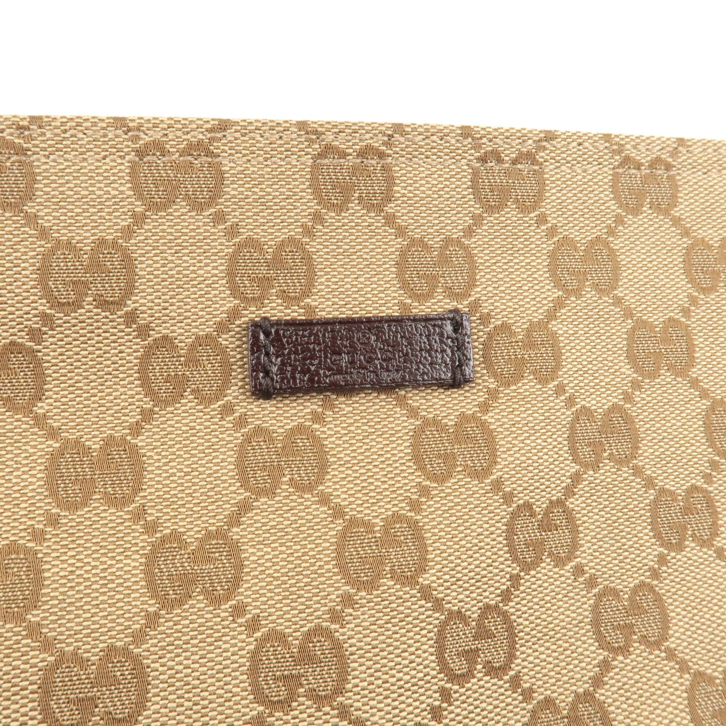 GUCCI Sherry Line GG Canvas Leather Shoulder Bag Beige 189749