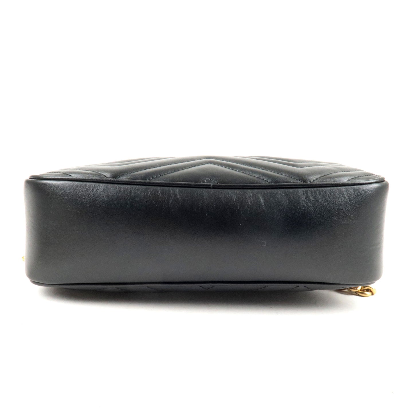 GUCCI GG Mermont Leather Chain Shoulder Bag Black 447632