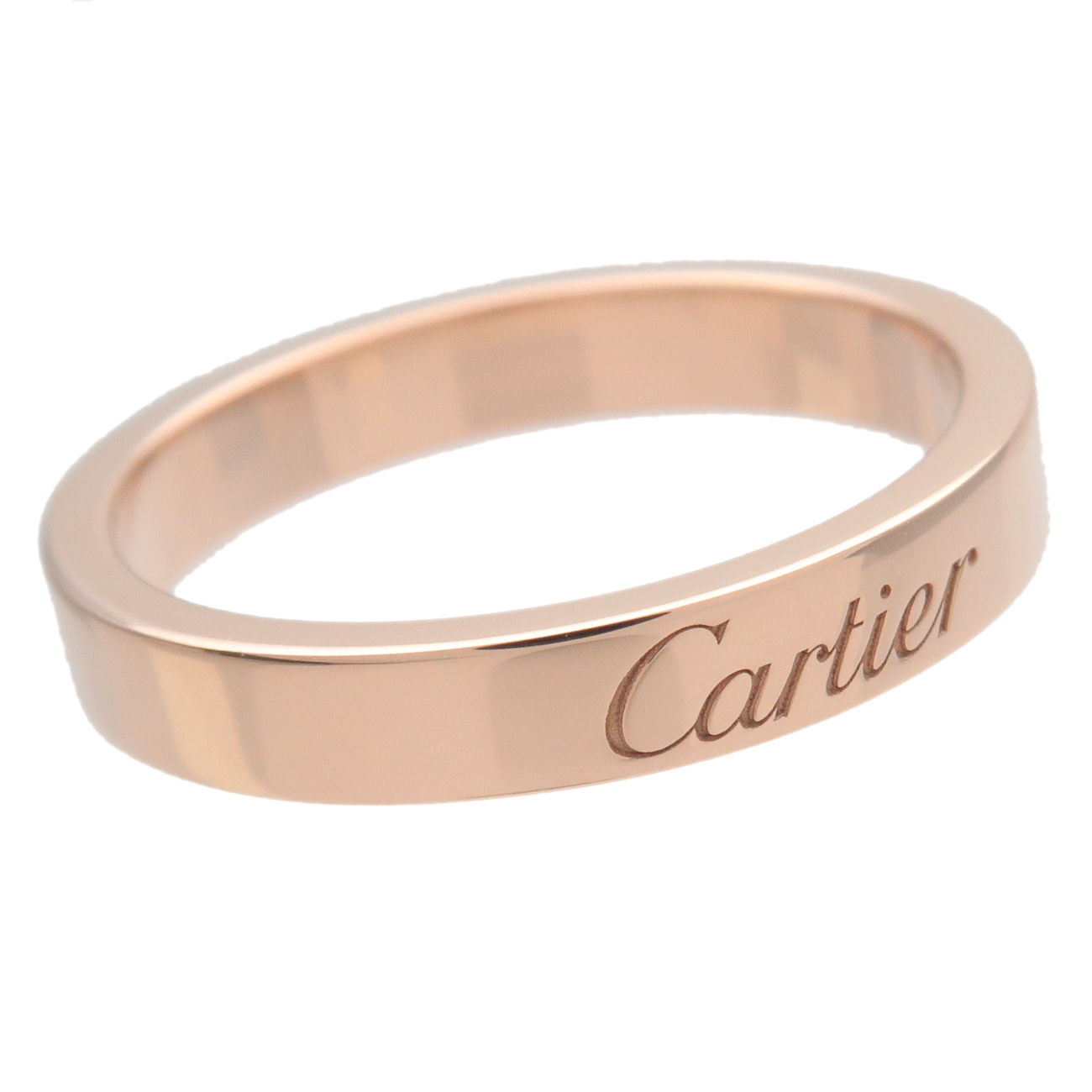 Cartier Engraved Ring K18PG 750PG Rose Gold #49 US5 EU49