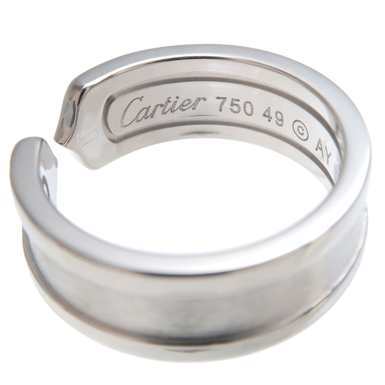 Cartier 2C Diamond Ring SM K18 White Gold #49 US5-5.5 EU50