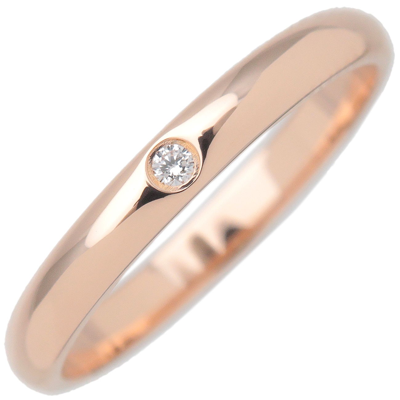 Cartier-Wedding-Ring-1P-diamond-K18PG-750PG-Rose-Gold-#50-US5-5.5