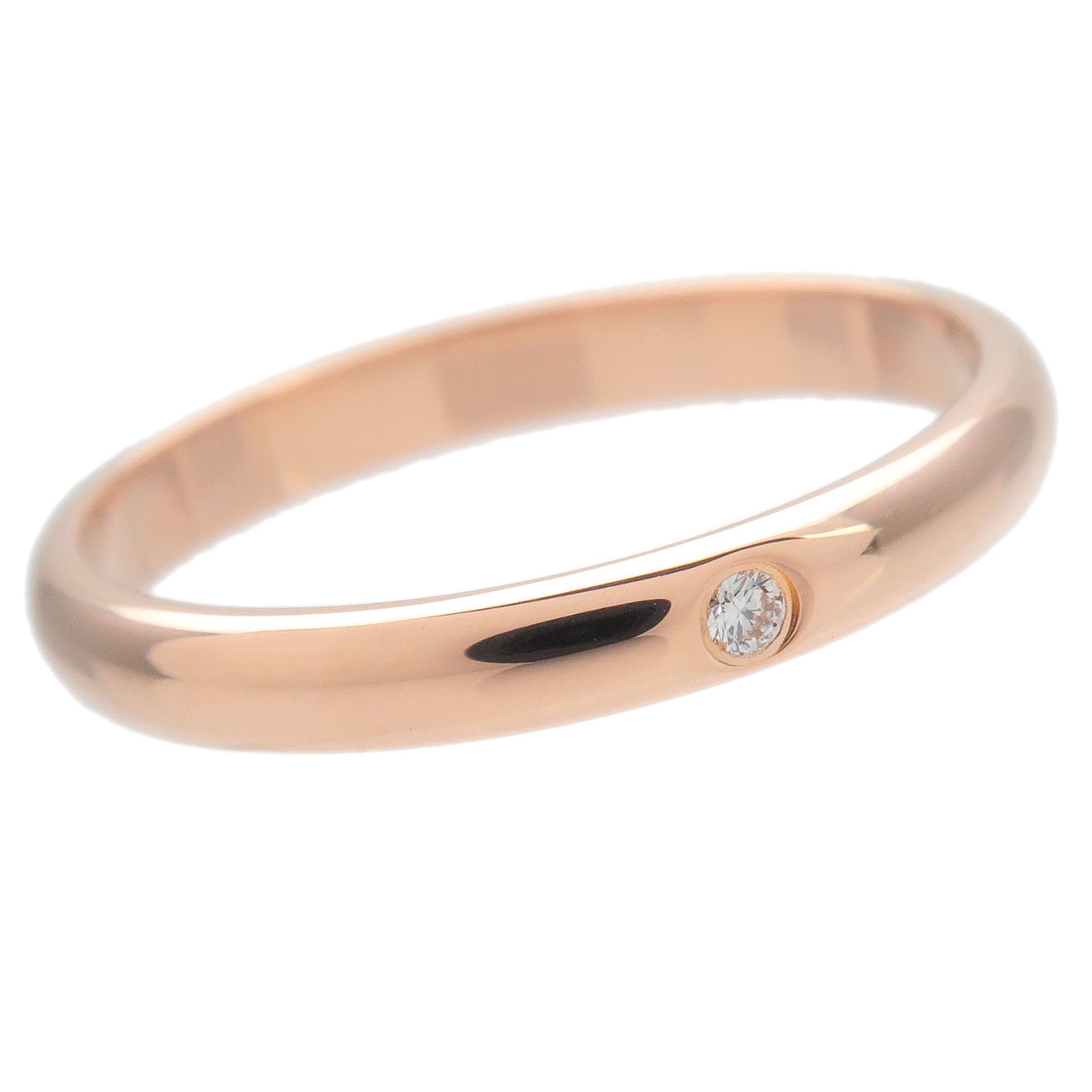 Cartier Wedding Ring 1P diamond K18PG 750PG Rose Gold #50 US5-5.5
