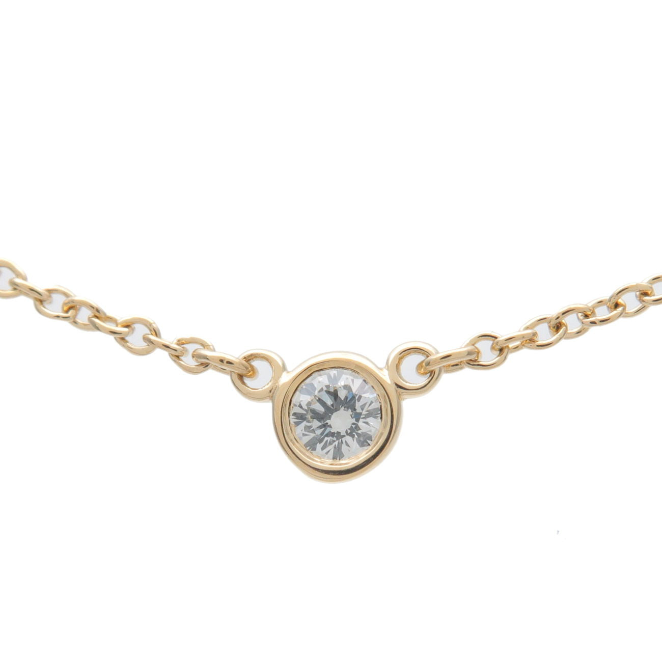 Tiffany&Co.-By-the-Yard-1P-Diamond-Necklace-0.05ct-K18-Yellow-Gold