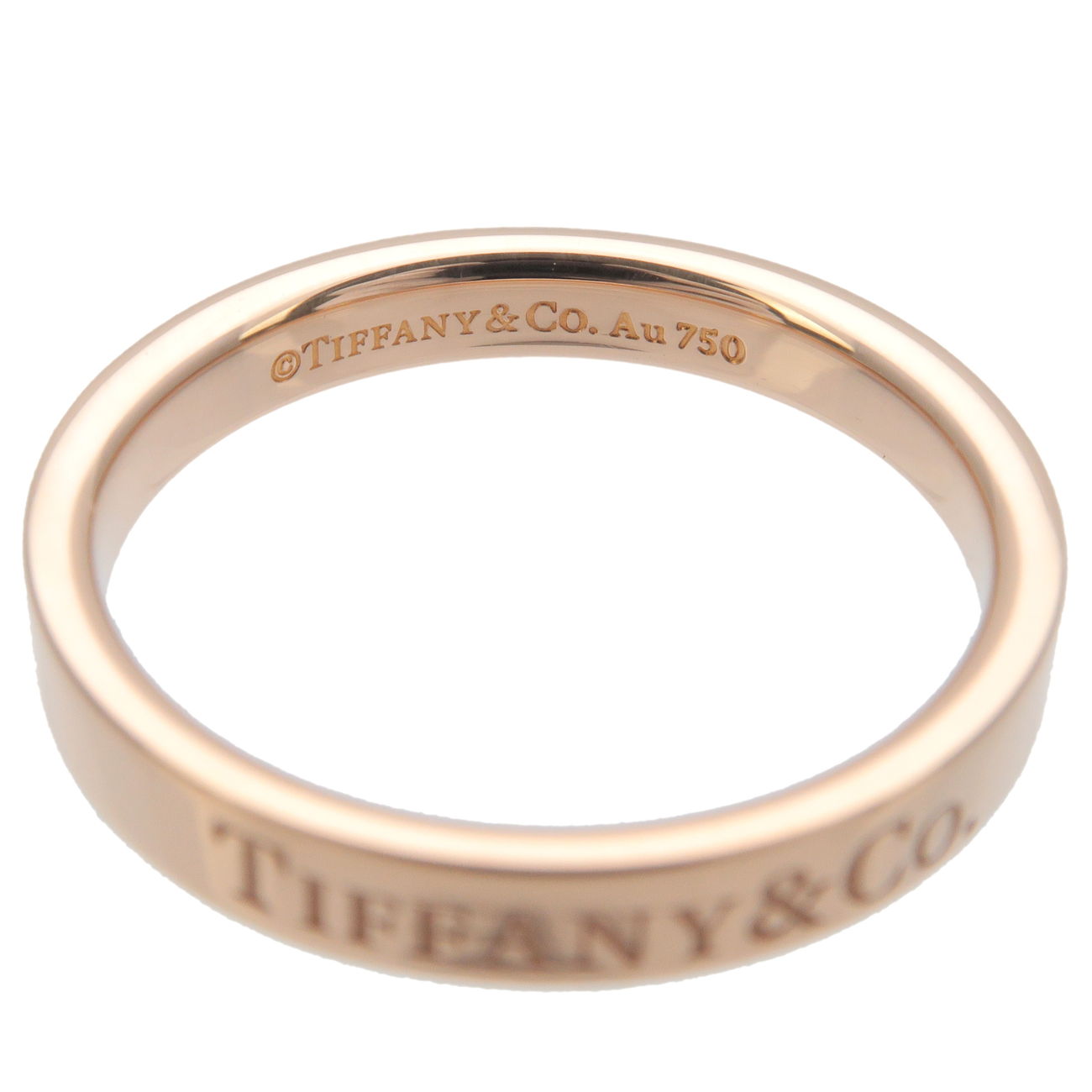 Tiffany&Co. Tiffany Flat Band Ring K18 750PG  #51.5 US 5.5-6