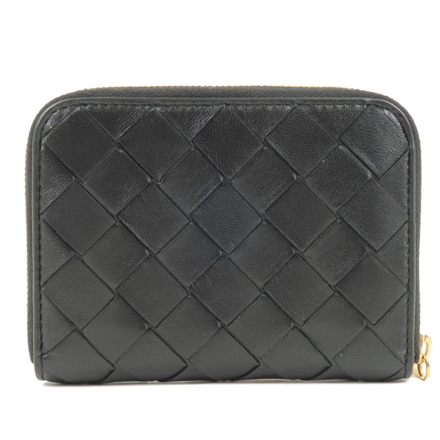 BOTTEGA VENETA Intrecciato Leather Small Wallet Black 600874
