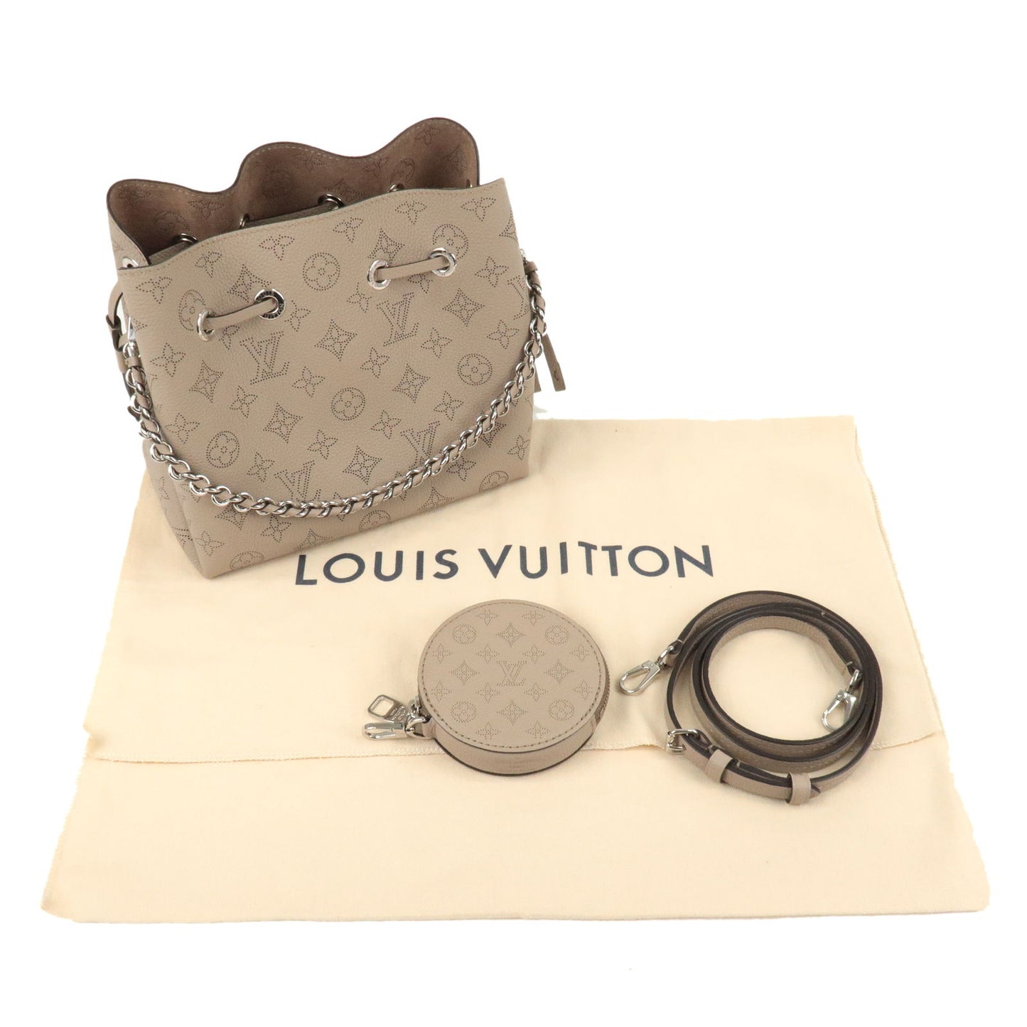 Authentic Louis Vuitton Monogram Mahina Bella 2Way Bag Galet M57201 Used  F/S