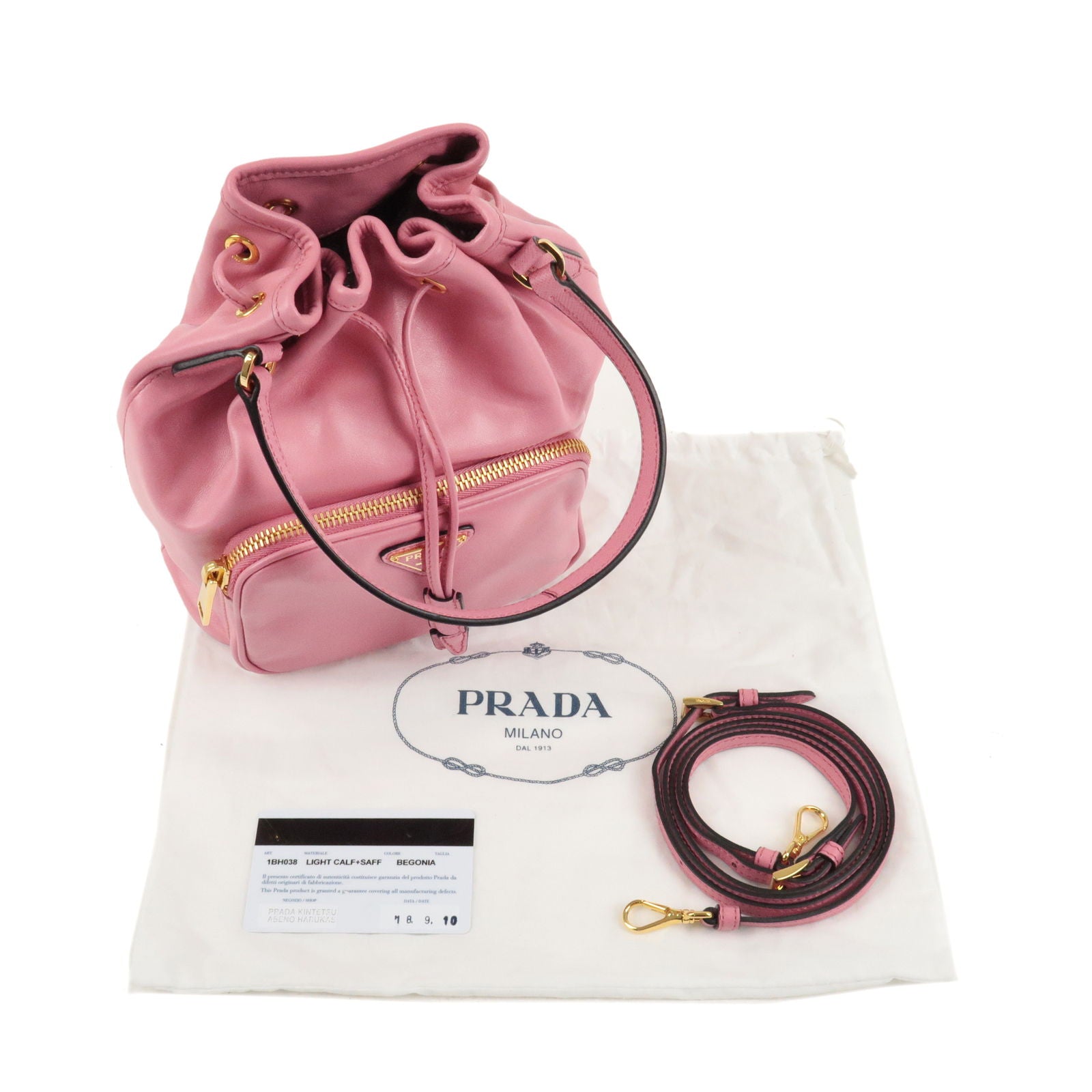 PRADA-Leather-2Way-Bag-Hand-Bag-Shoulder-Bag-Pink-1BH038