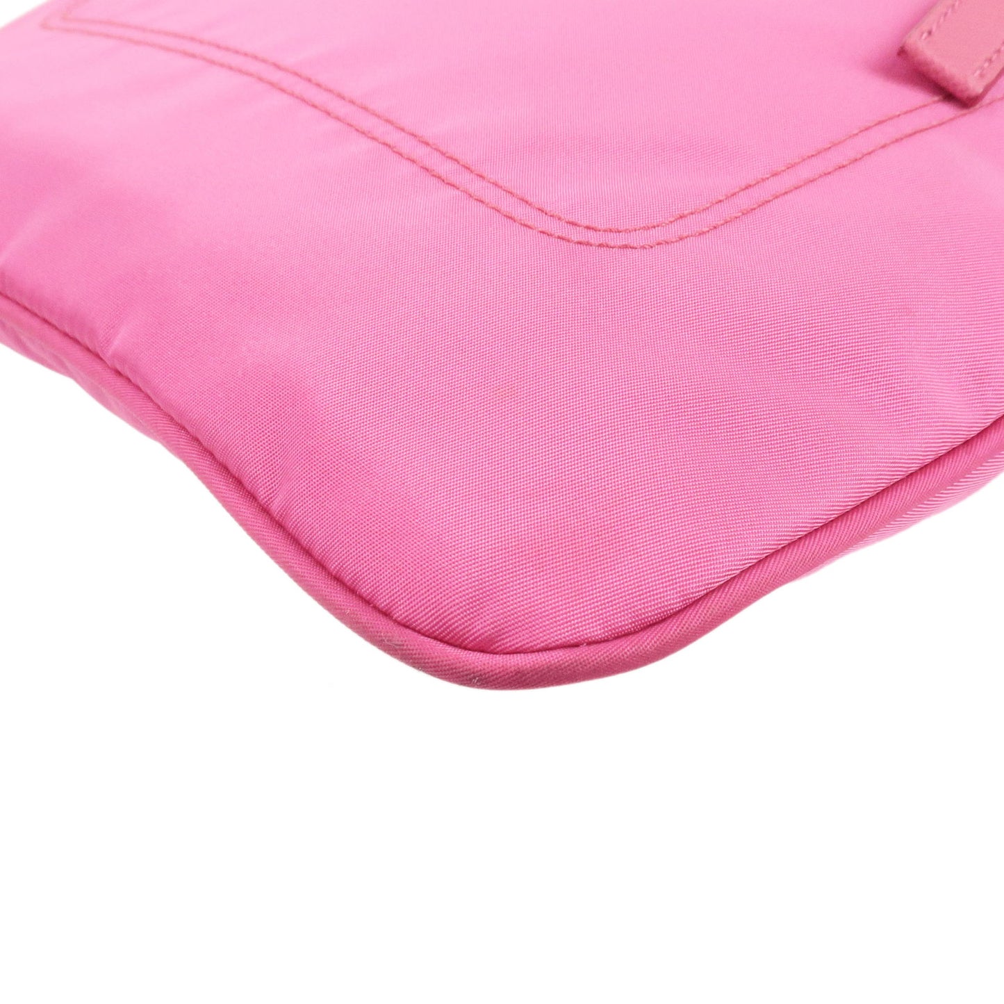 PRADA Logo Nylon Leather Shoulder Bag Pink 1BH716