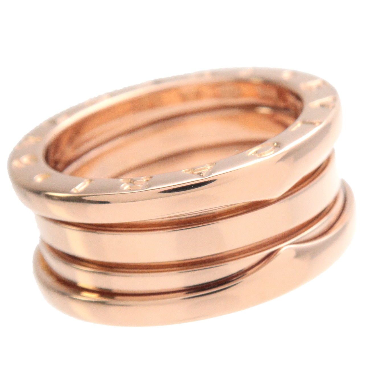 BVLGARI B-zero1 3 Band Ring K18 750 Rose Gold #52 US6 EU52