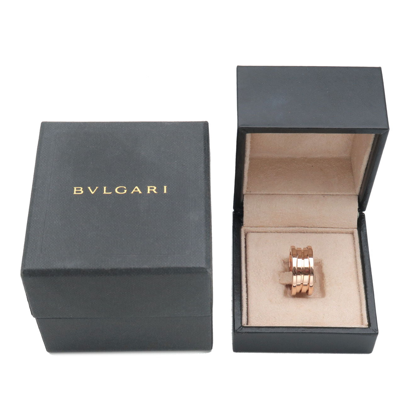 BVLGARI B-zero1 3 Band Ring K18 750 Rose Gold #52 US6 EU52