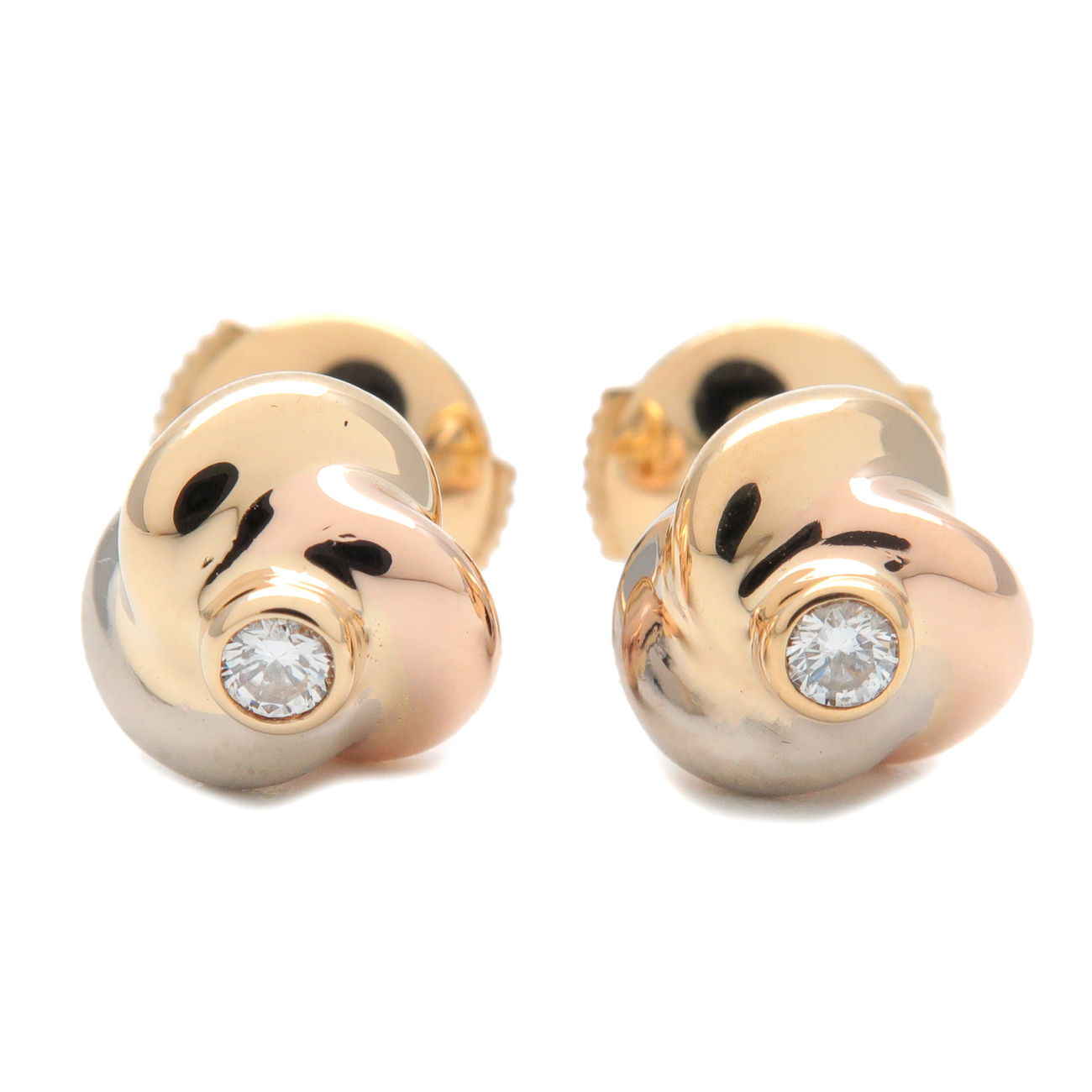 Cartier-Baby-Trinity-1P-Diamond-Earrings-K18-750YG/WG/PG