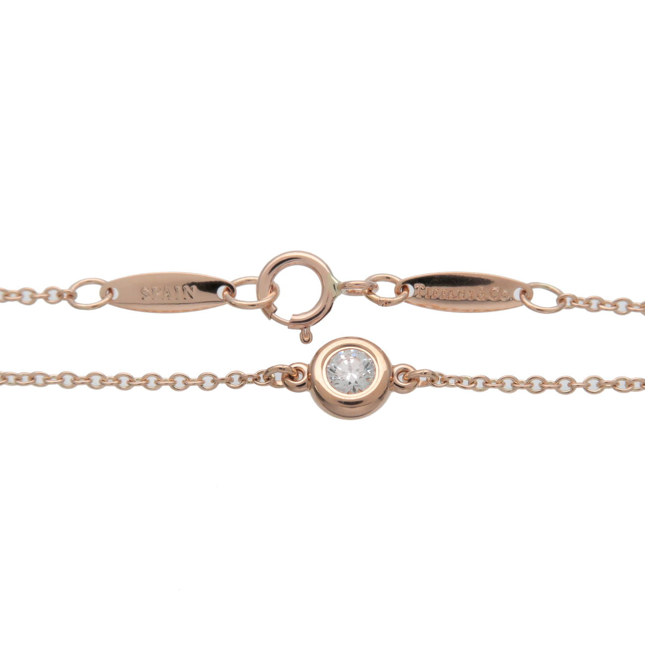 Tiffany&Co. By the Yard 1P Diamond 0.14ct Bracelet K18PG Rose Gold