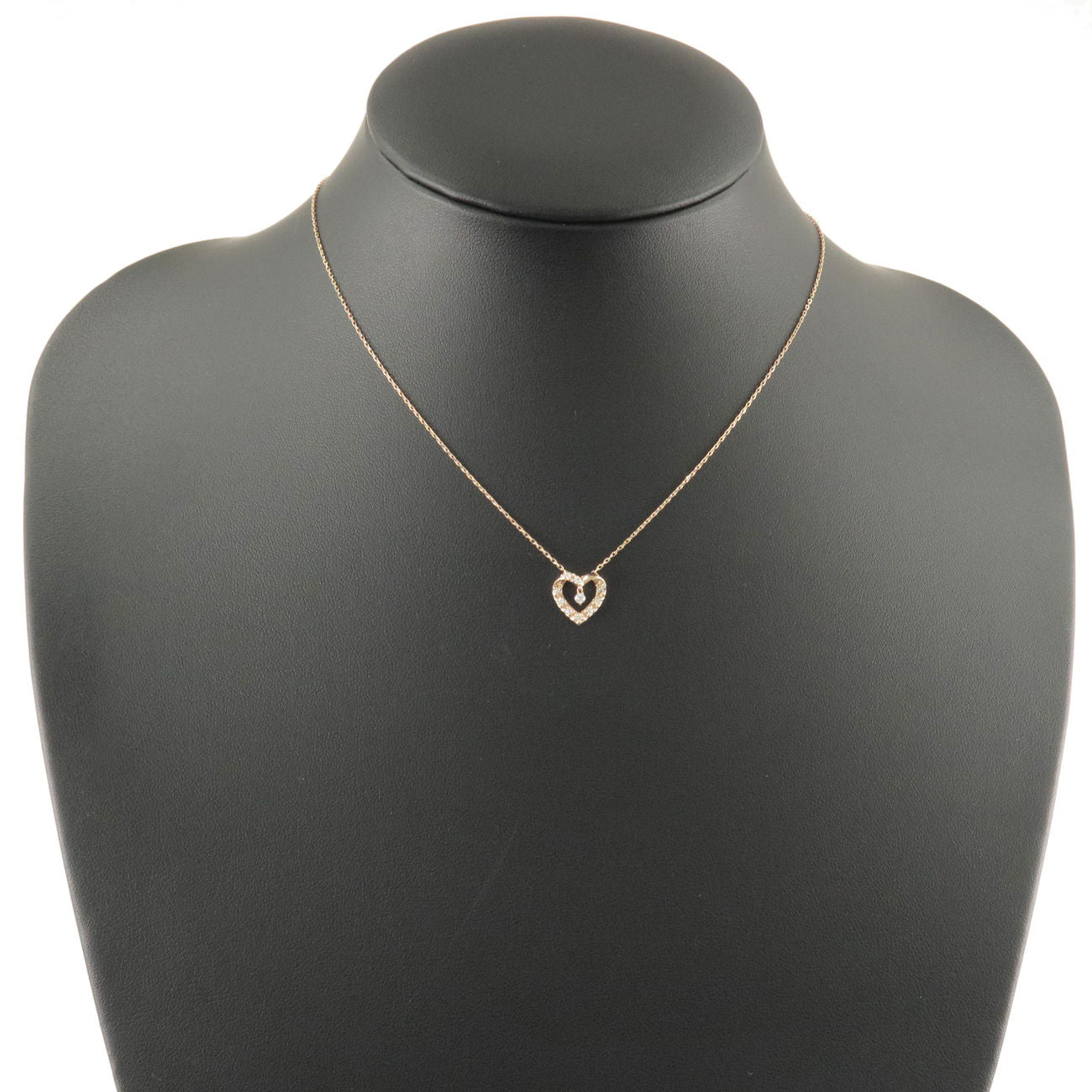 VENDOME AOYAMA Heart Diamond Necklace 0.12ct K18 Rose Gold