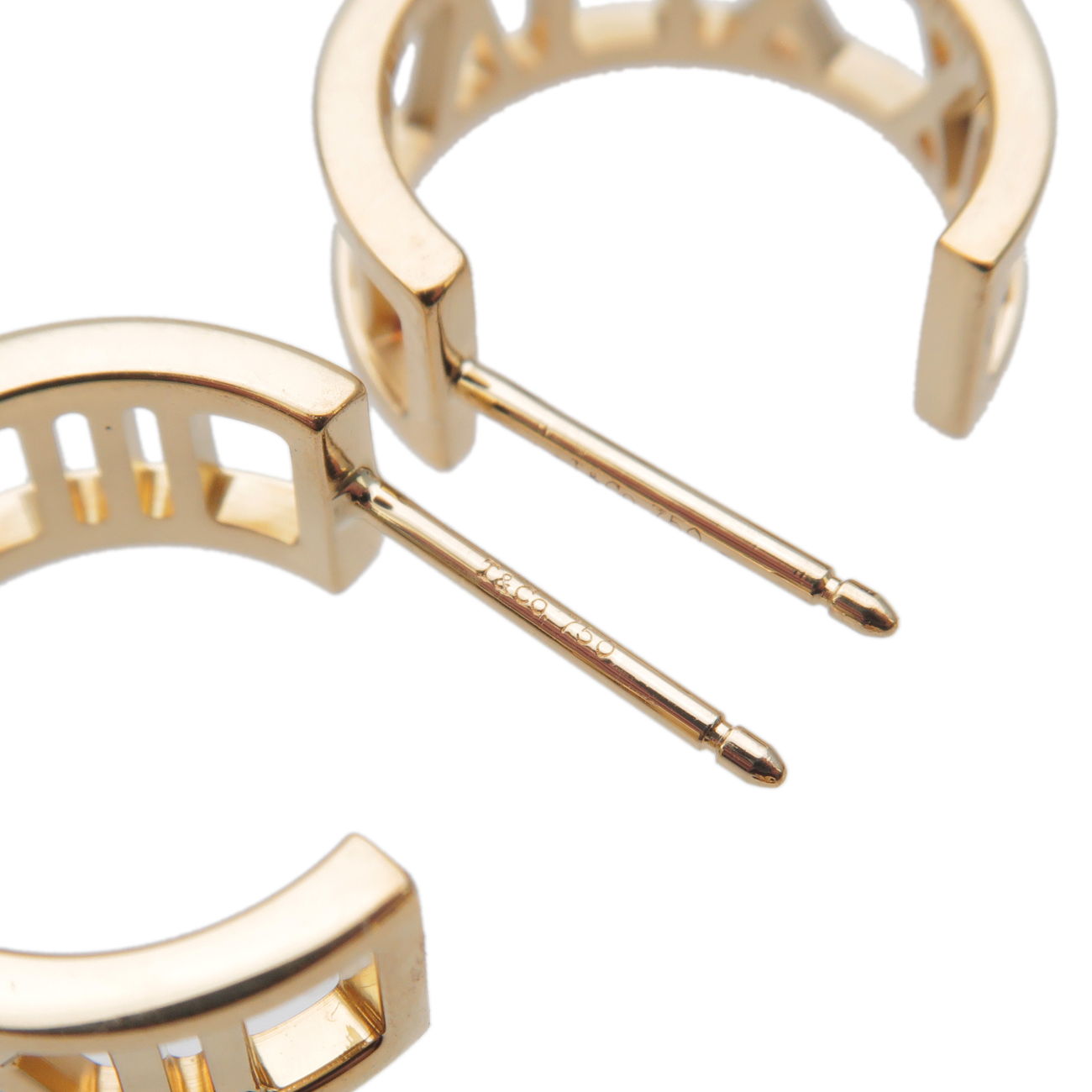 Tiffany&Co. Atlas Hoop Earrings K18YG 750YG Yellow Gold