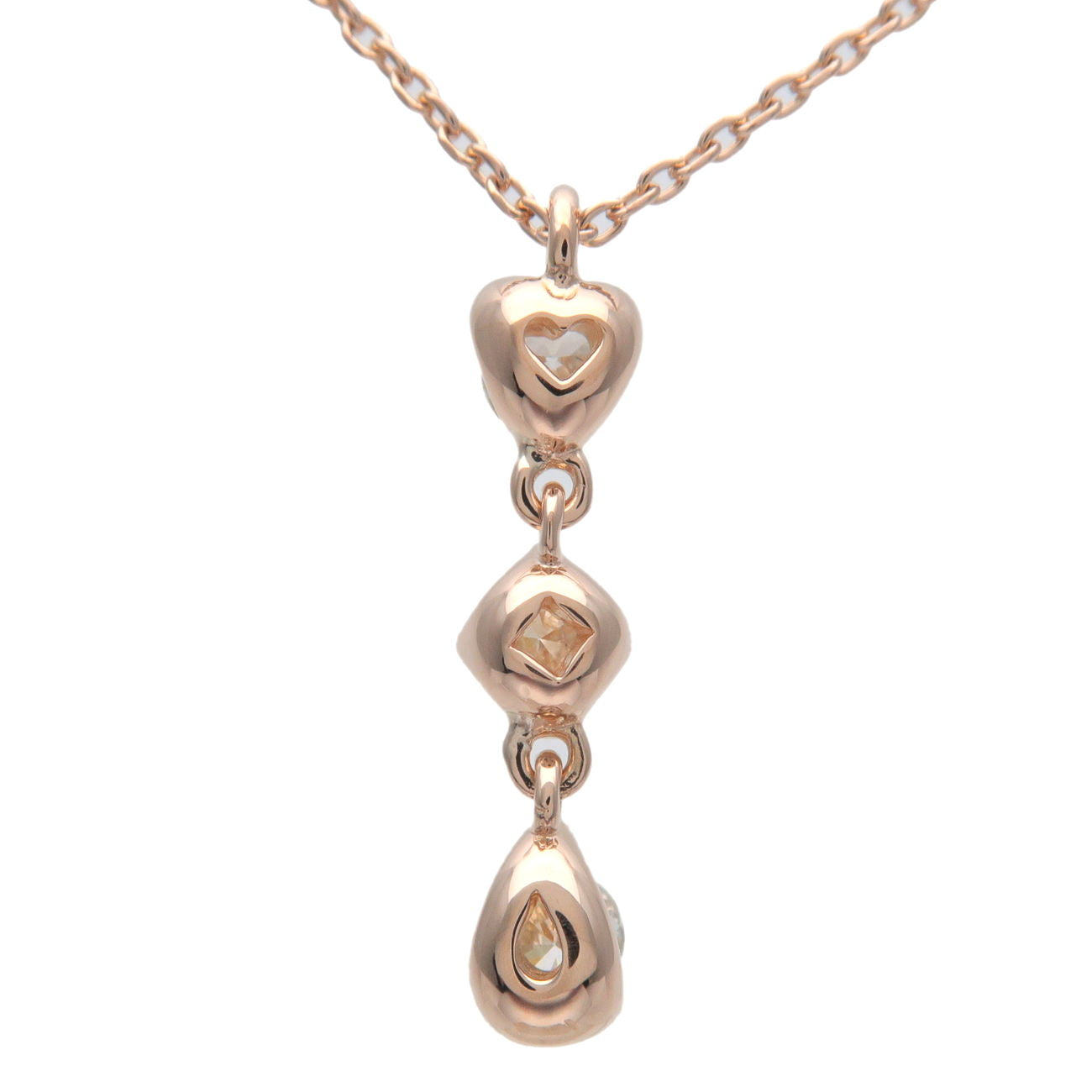 4C  3P Diamond Necklace Chain K18PG 750 Rose Gold