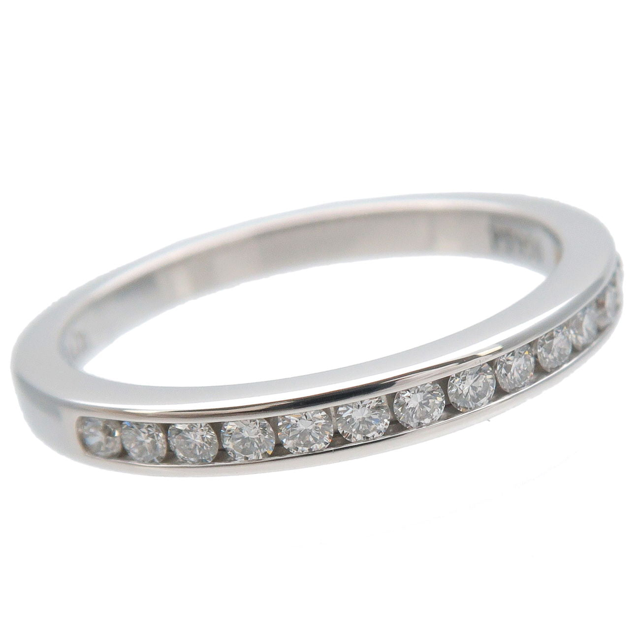 Tiffany&Co. Half Circle Channel Setting Diamond Ring Platinum #48