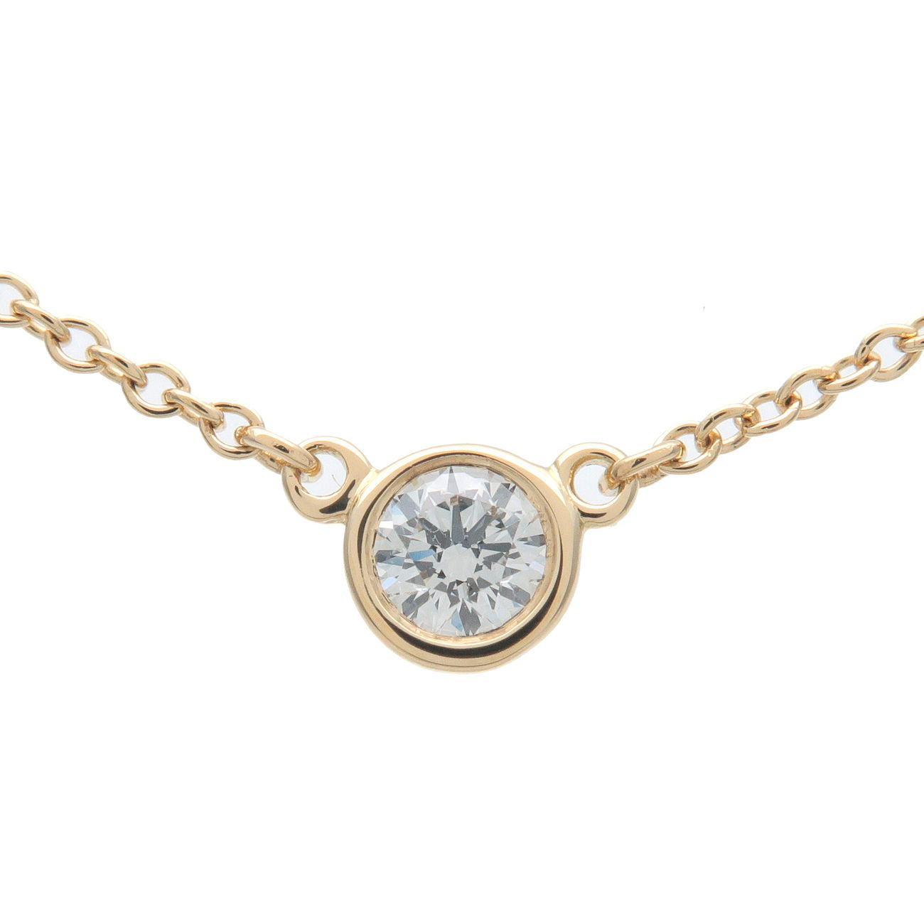 Tiffany&Co.-By-the-Yard-1P-Diamond-Necklace-0.14ct-K18-Yellow-Gold