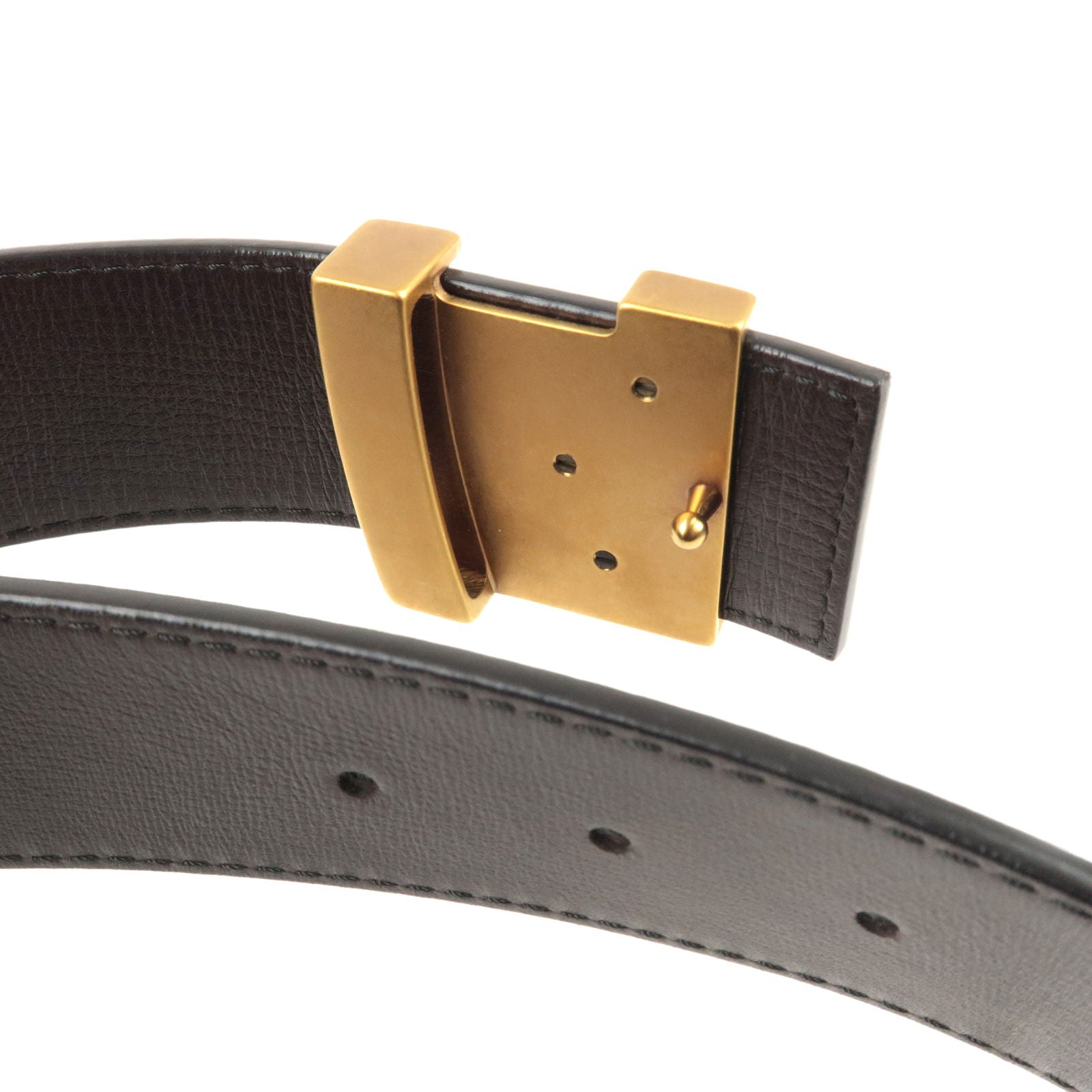 Louis Vuitton Utah Saint Tulle Initial Belt 85/34 Brown N6902