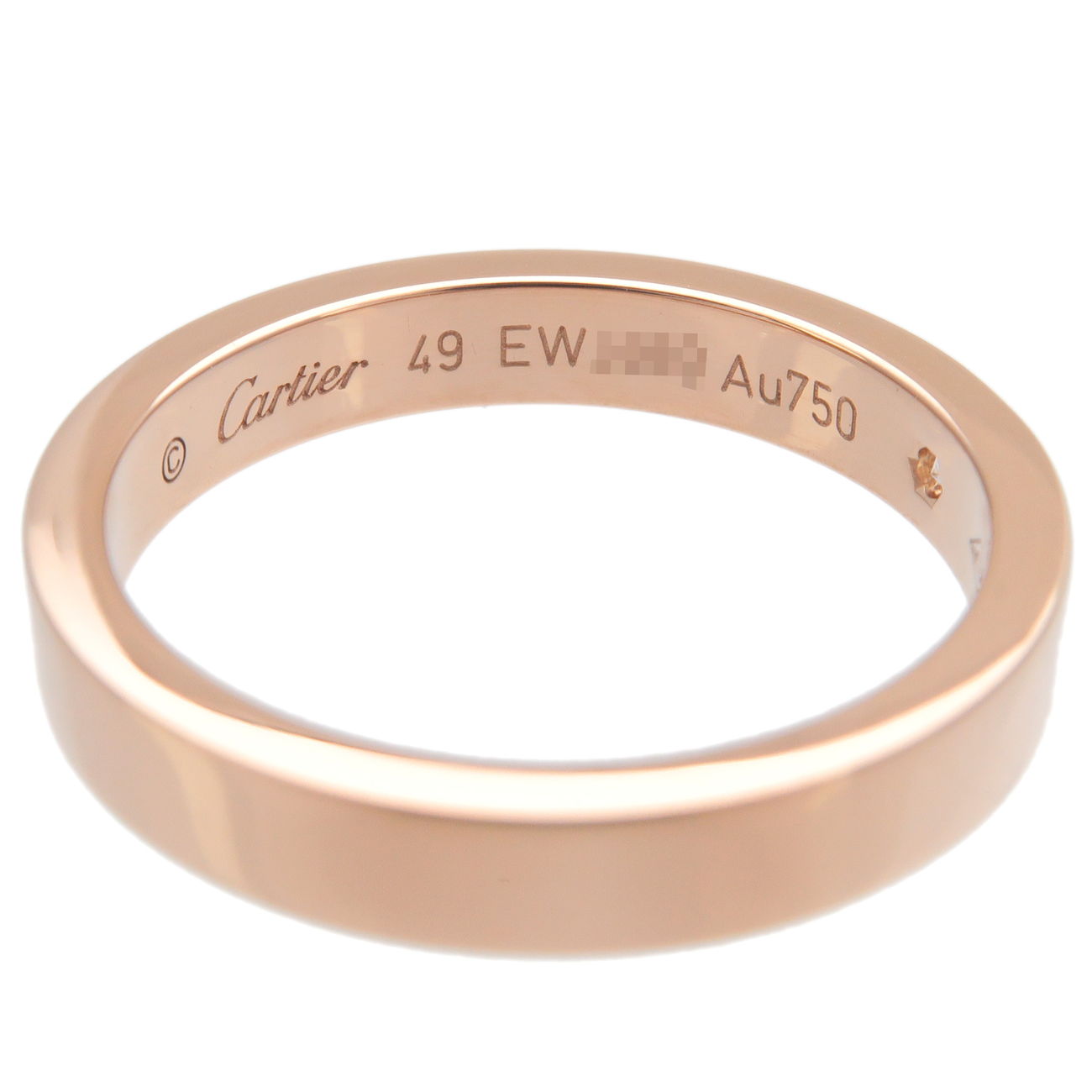 Cartier Engraved 1P Diamond Ring K18PG 750PG Rose Gold #49 US5