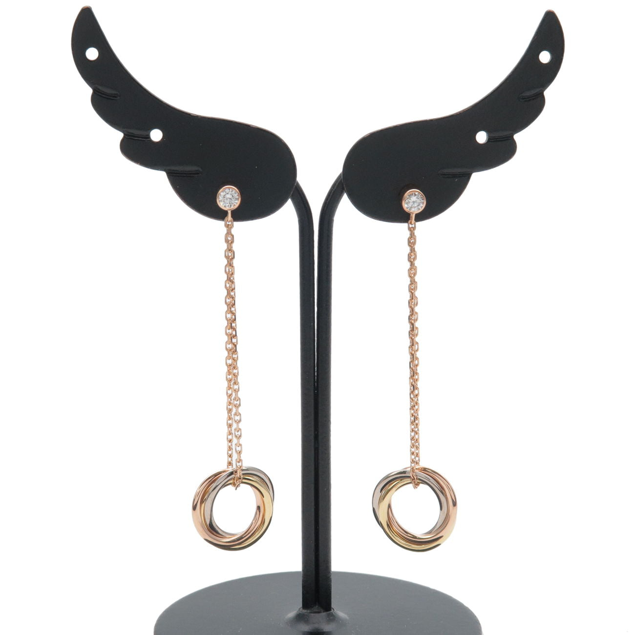 Cartier Sweet Trinity Swing Diamond Earrings K18 750YG/WG/PG