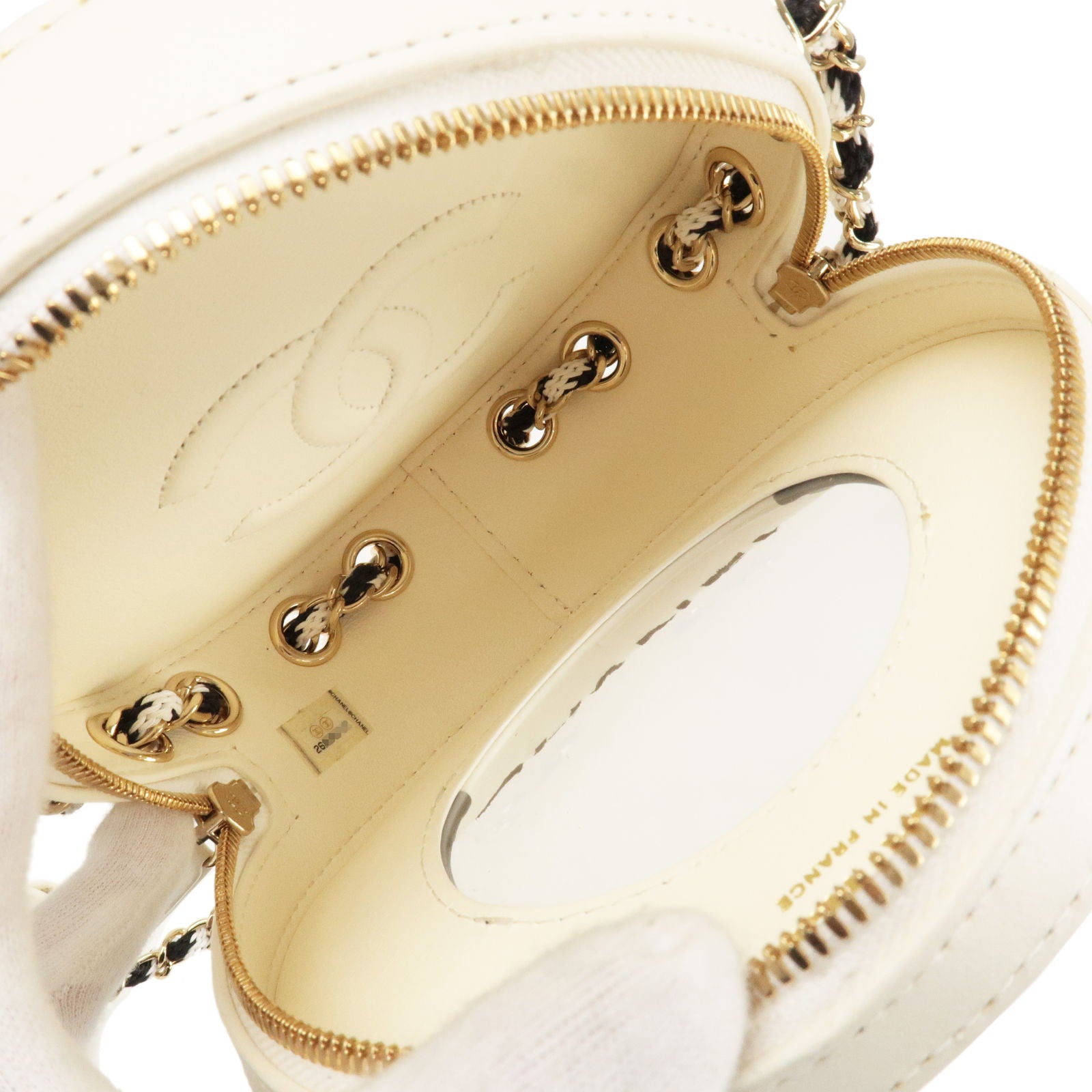 Chanel: A Metallic Gold Lambskin Diamond Cc Camera Bag 2014 (includes  Serial Sticker, Authentici