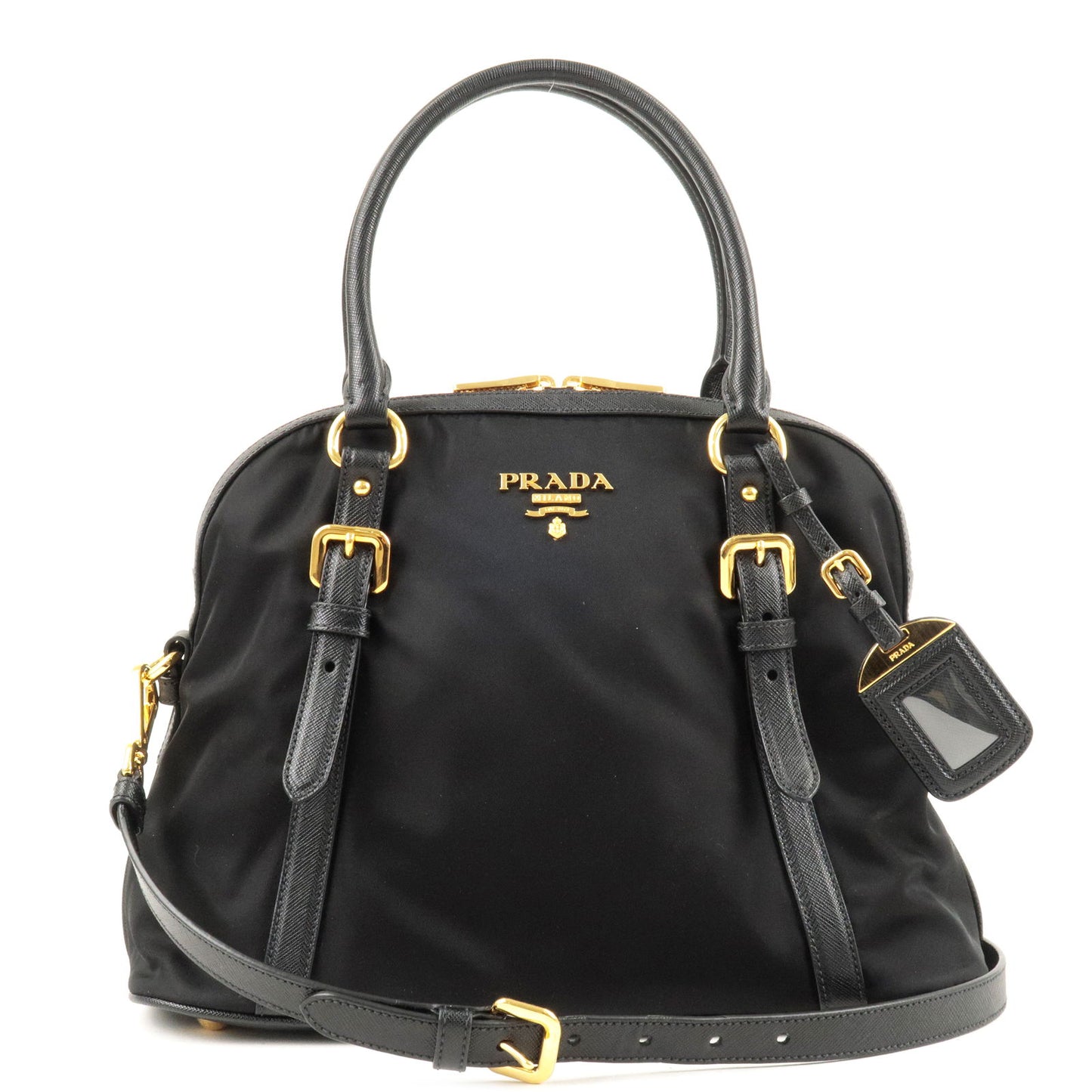 Black - Leather - Nylon - Bag - PRADA - Bag - womens prada crossbody bags -  2Way - Shoudler - 1BB013 – dct - Logo - ep_vintage luxury Store - NERO
