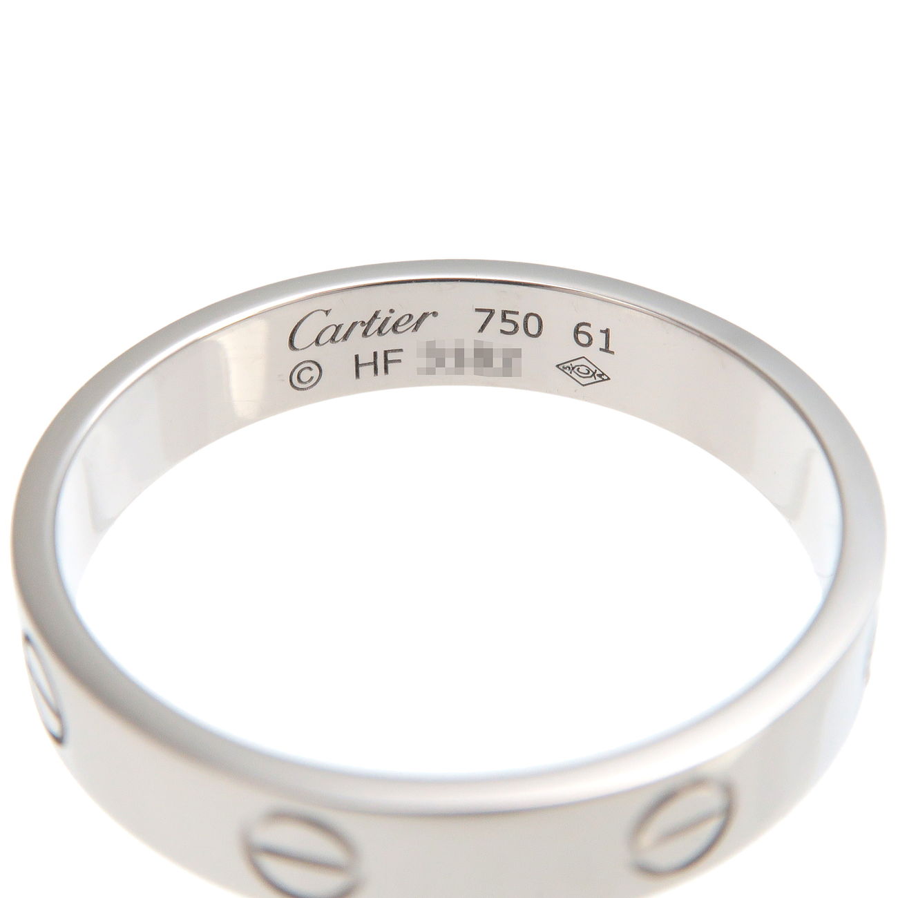 Cartier Mini Love Ring K18WG 750WG White Gold #61 US9.5-10