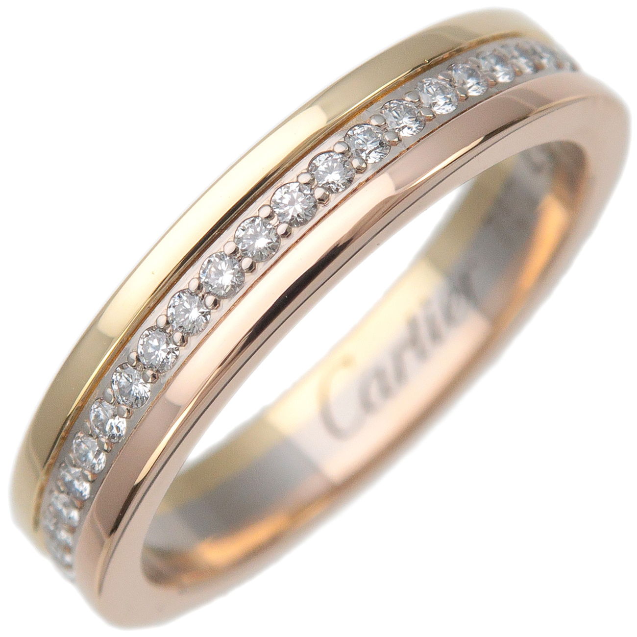 Cartier-Three-Color-Ring-Full-Diamonds-K18-YG/WG/PG-#49-US5-EU49
