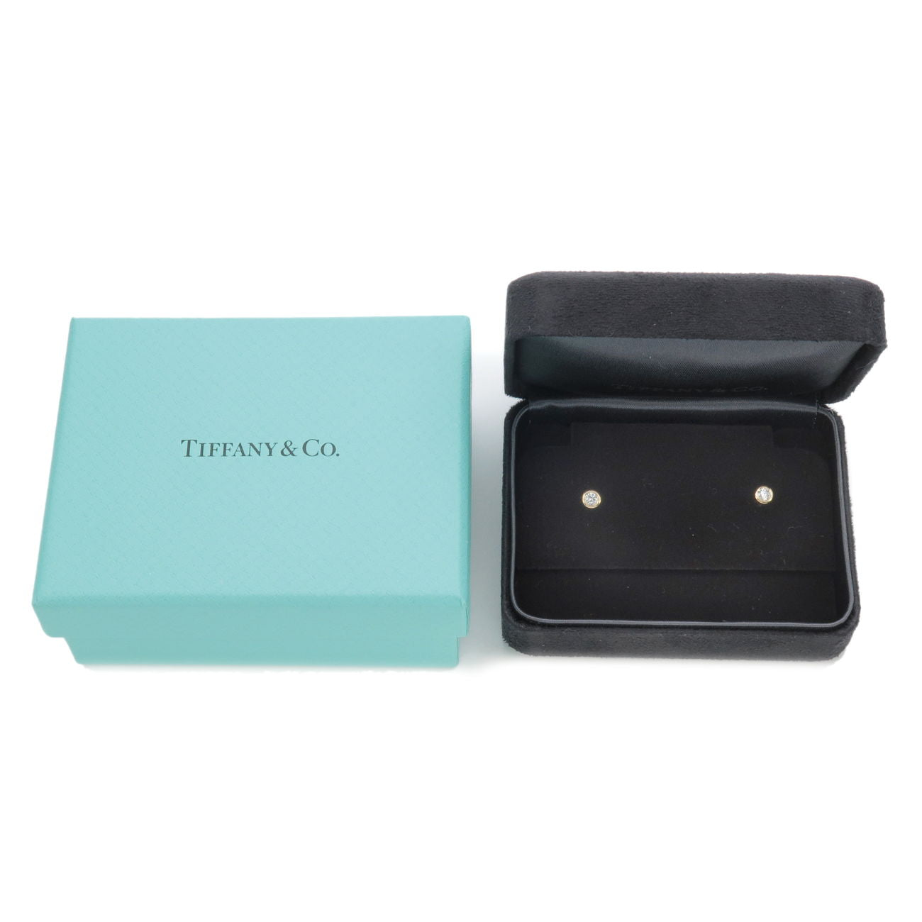 Tiffany&Co. By the Yard 1P Diamond Earrings 0.12ct K18 Yellow Gold