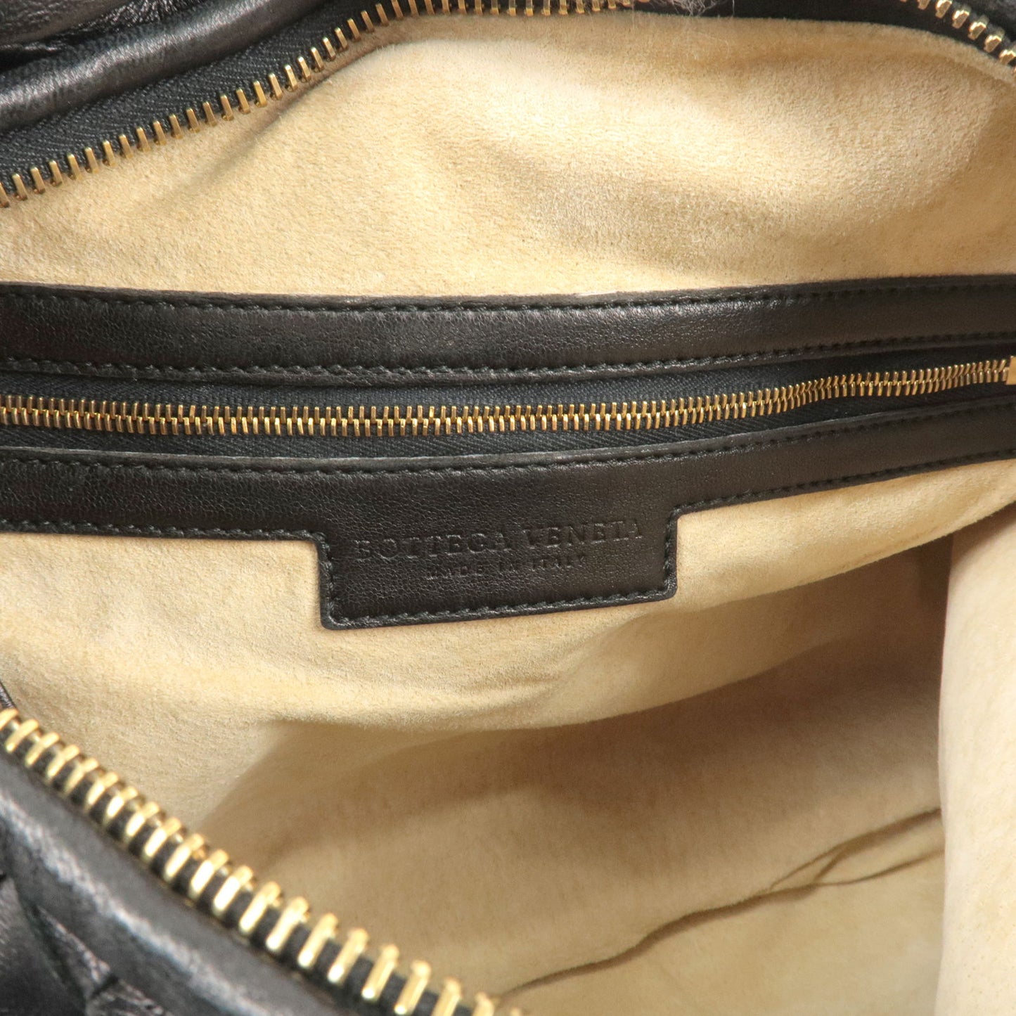 BOTTEGA VENETA Intrecciato Leather Hobo Shoulder Bag Black 115654