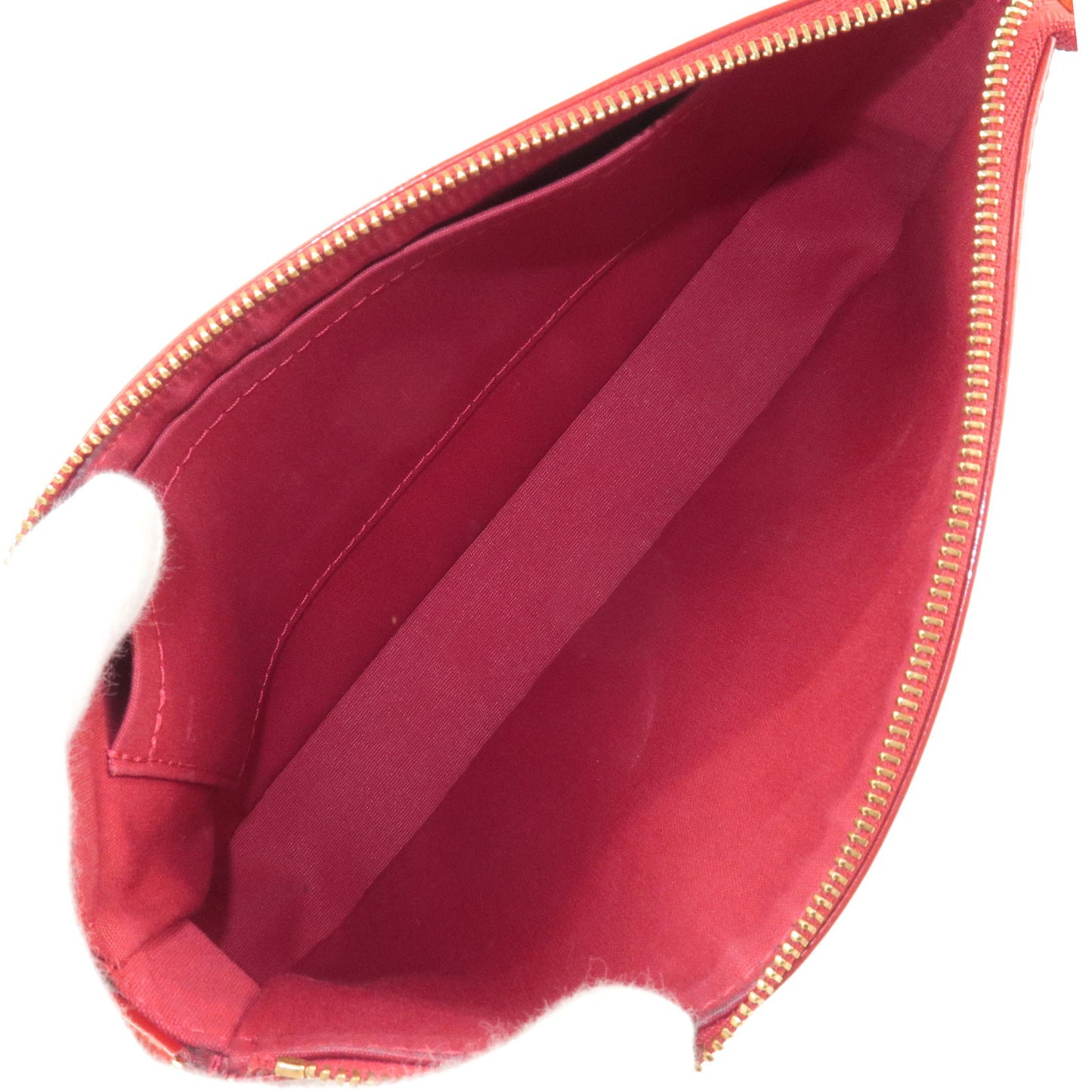 LOUIS VUITTON Pochette Accessoires Monogram Vernis Pouch Bag Red