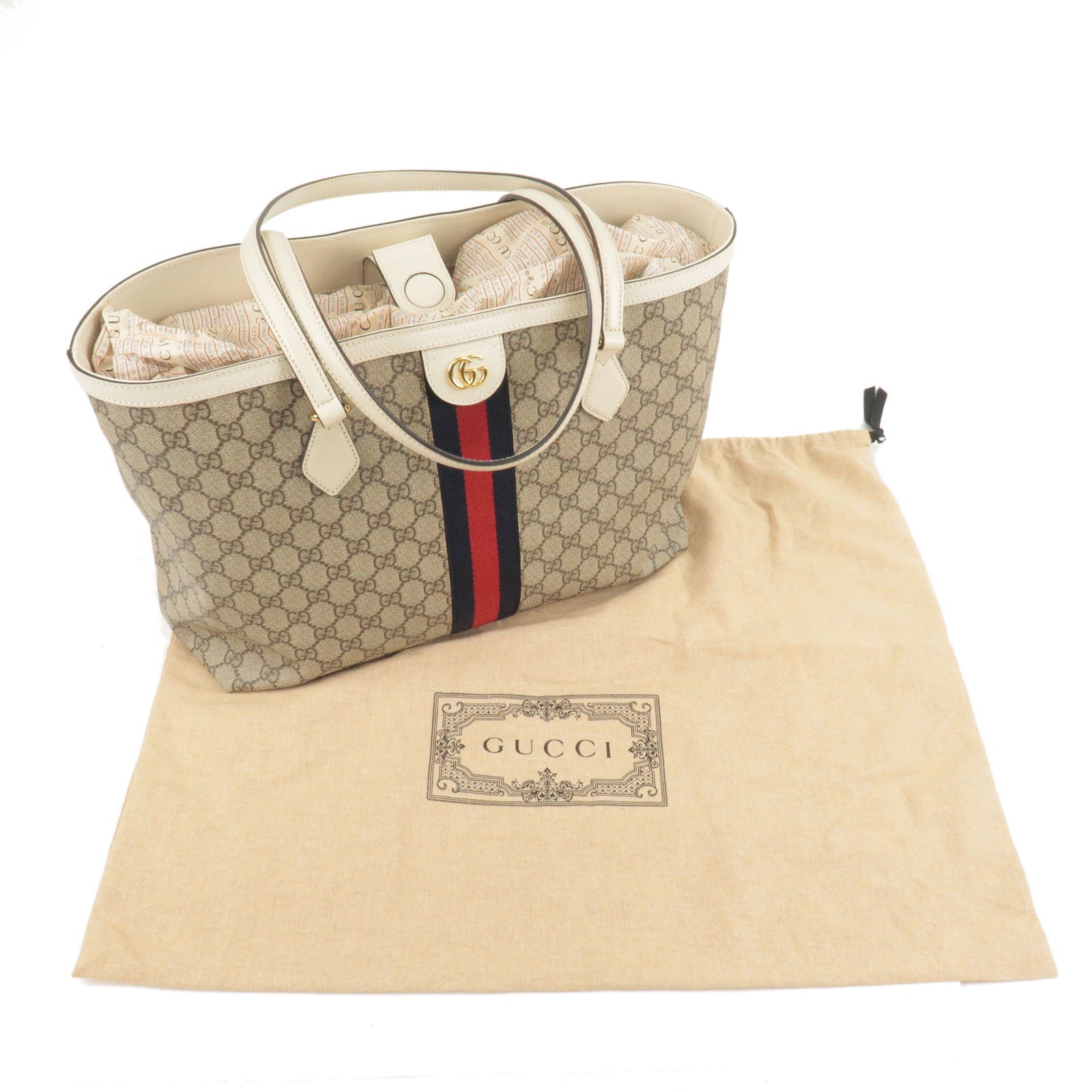 Gorgeous Authentic Gucci GG Supreme Ophidia Medium Tote Bag