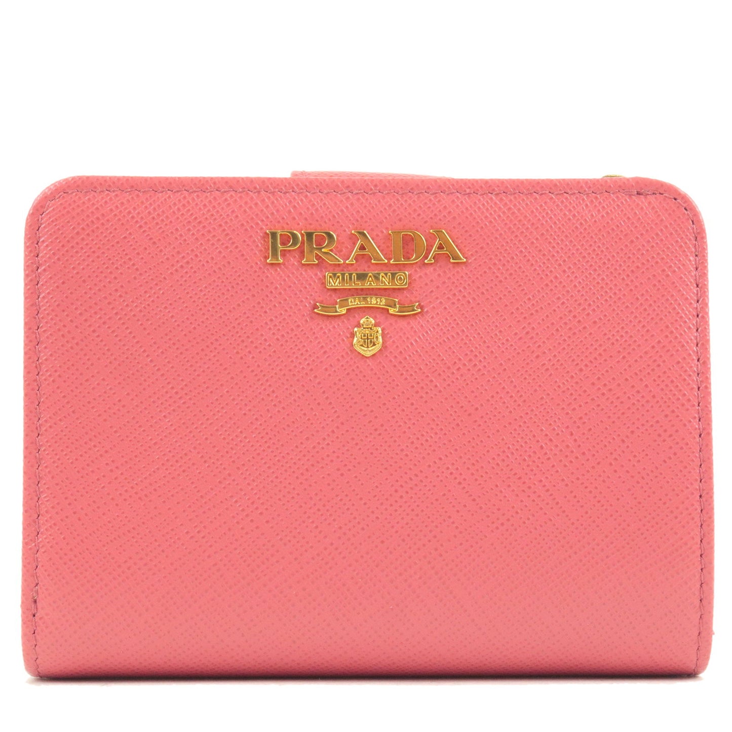 PRADA-Leather-Bi-Fold-Small-Wallet-Pink-1ML018