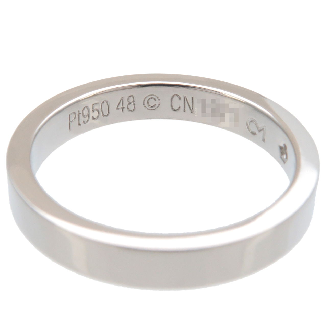 Cartier Engraved 1P Diamond Ring T950 Platinum #48 US4.5-5 EU48