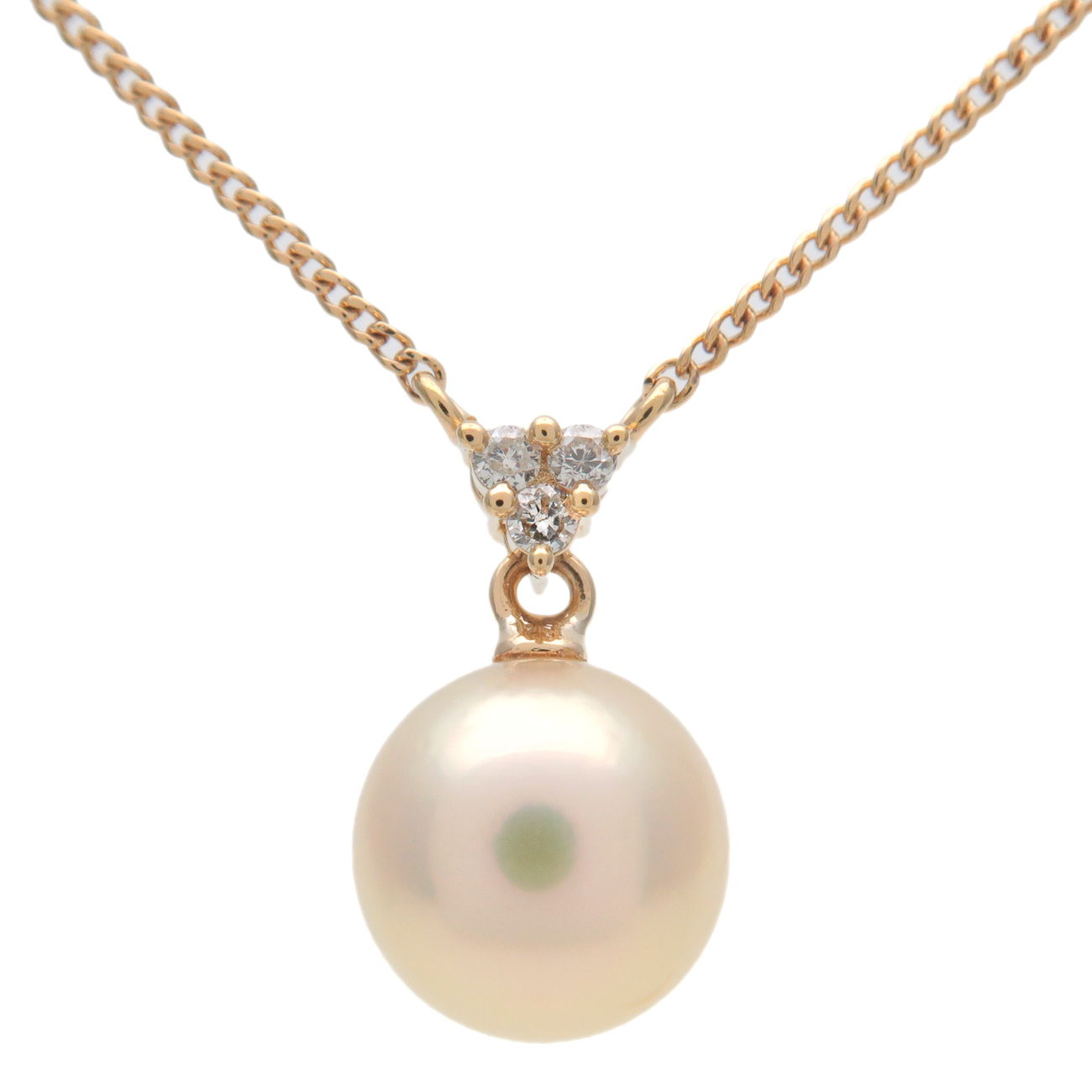 TASAKI-Pearl-Diamond-Necklace-0.04ct-K18YG-Yellow-Gold