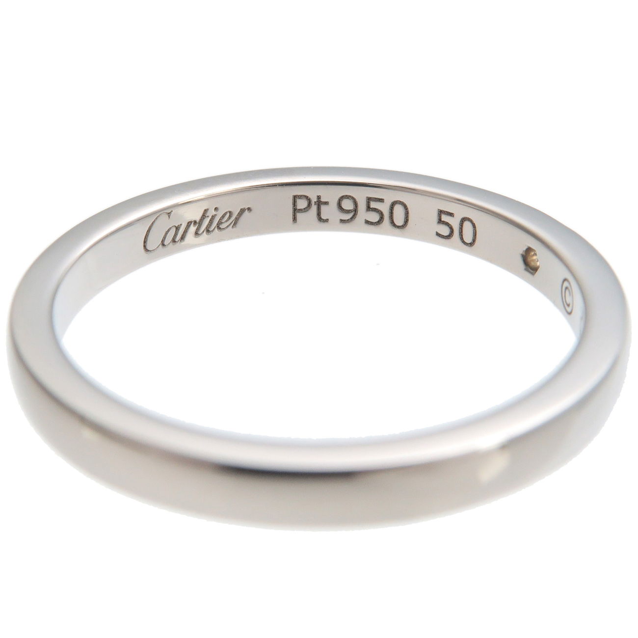 Cartier Ballerina Wedding Ring 1P Diamond PT950 Platinum #50 US5.5