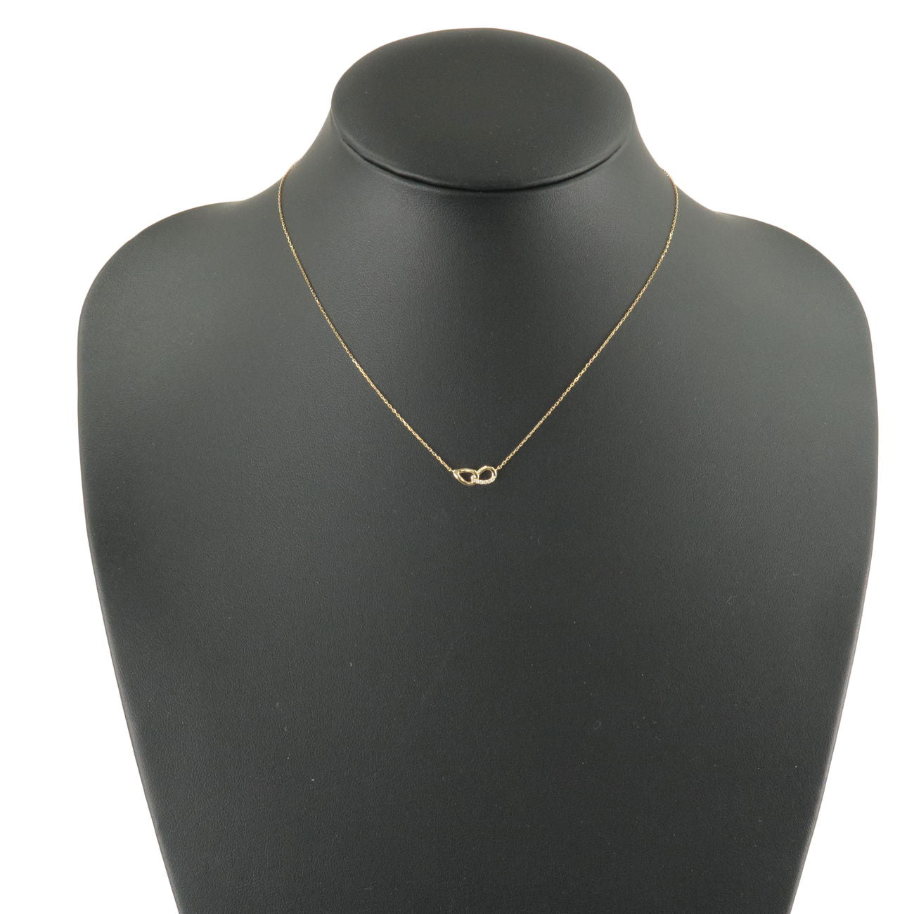4C Diamond Chain Cahrm Necklace K18YG 750 Yellow Gold