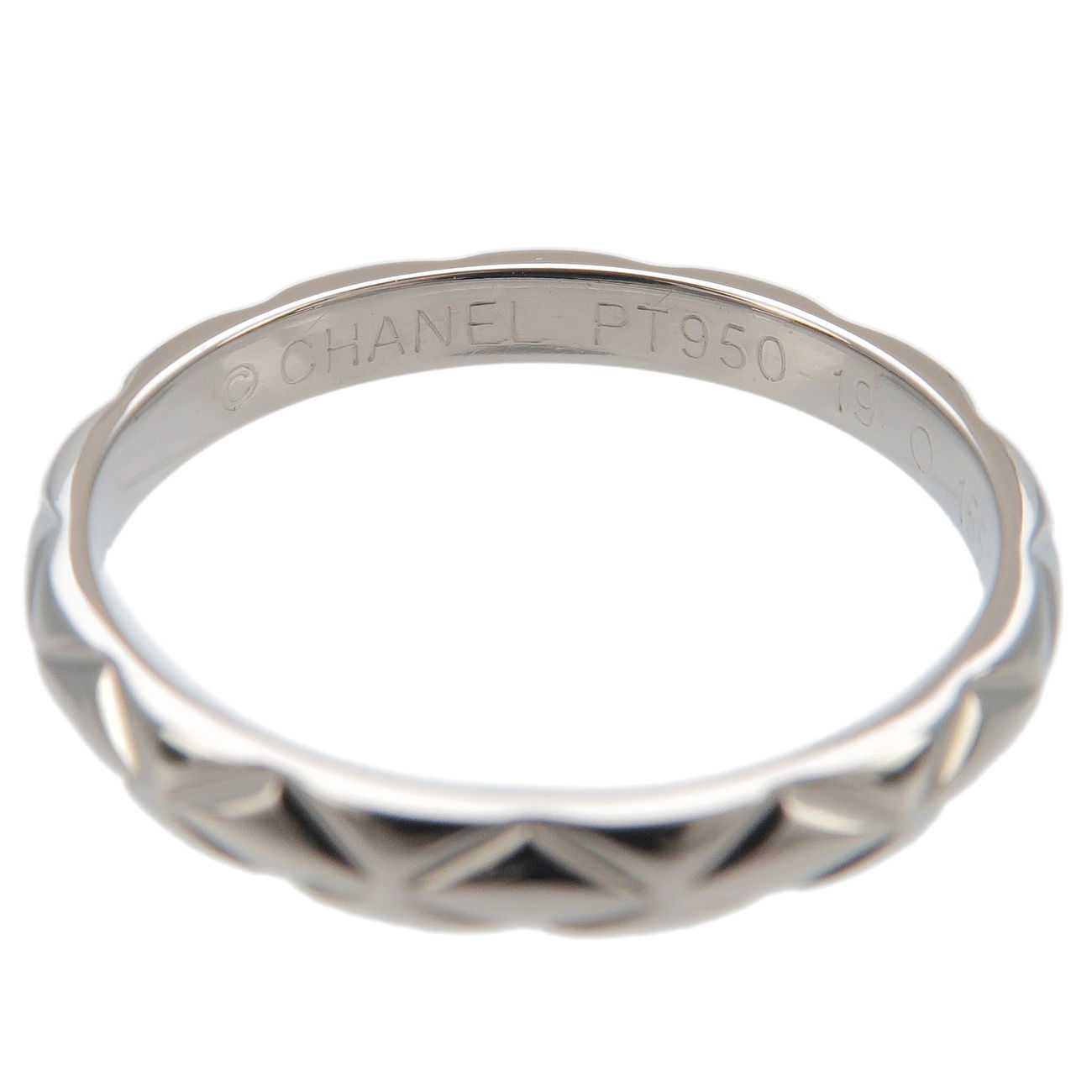 CHANEL Matelasse Ring Small PT950 Platinum #50 US11 EU49.5