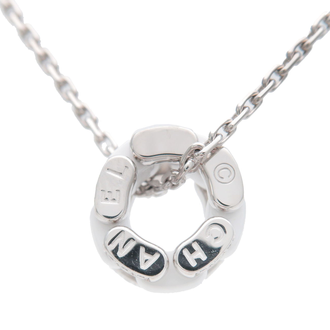 CHANEL Ultra Collection Diamond Necklace K18WG White Ceramic
