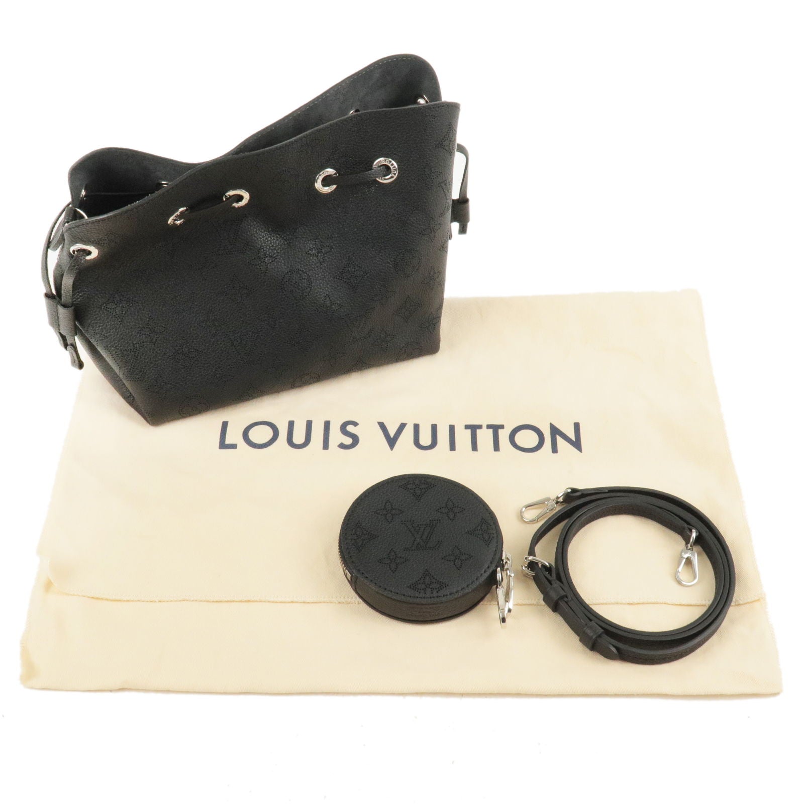 LOUIS VUITTON Bella Mahina Calf Leather Crossbody Bag Black - Final Sa