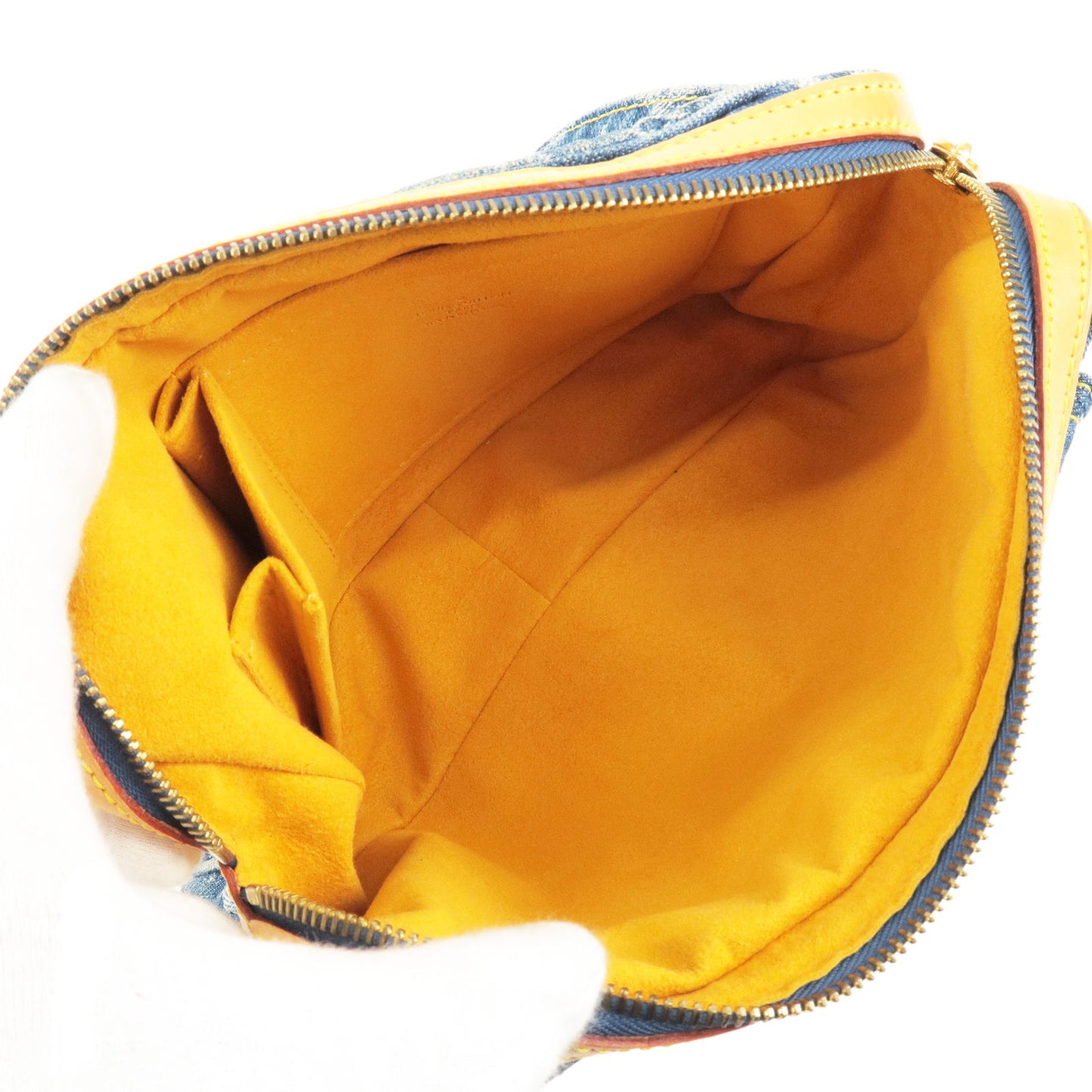Louis Vuitton Monogram Denim Bum Bag Belt Body Blue M95347 *Vto880