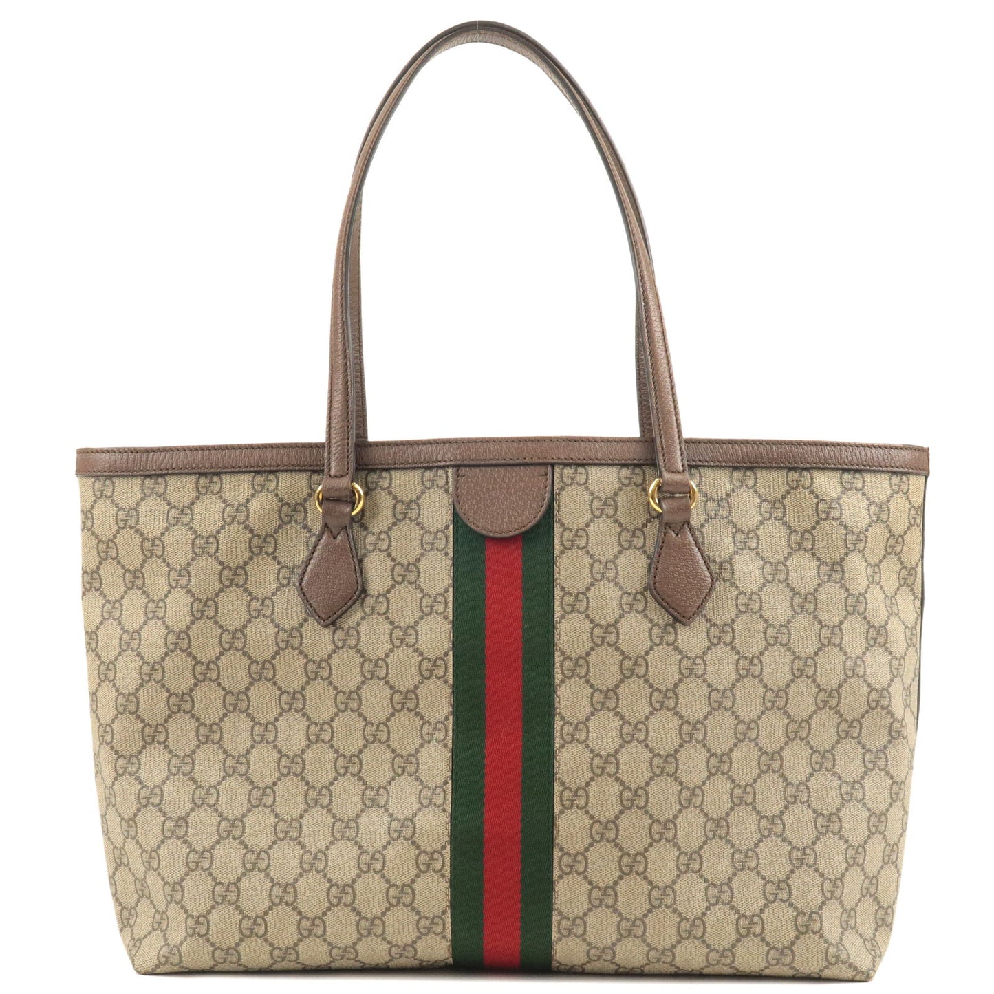GUCCI Ophidia GG Supreme Leather Tote Bag Beige Brown 631685