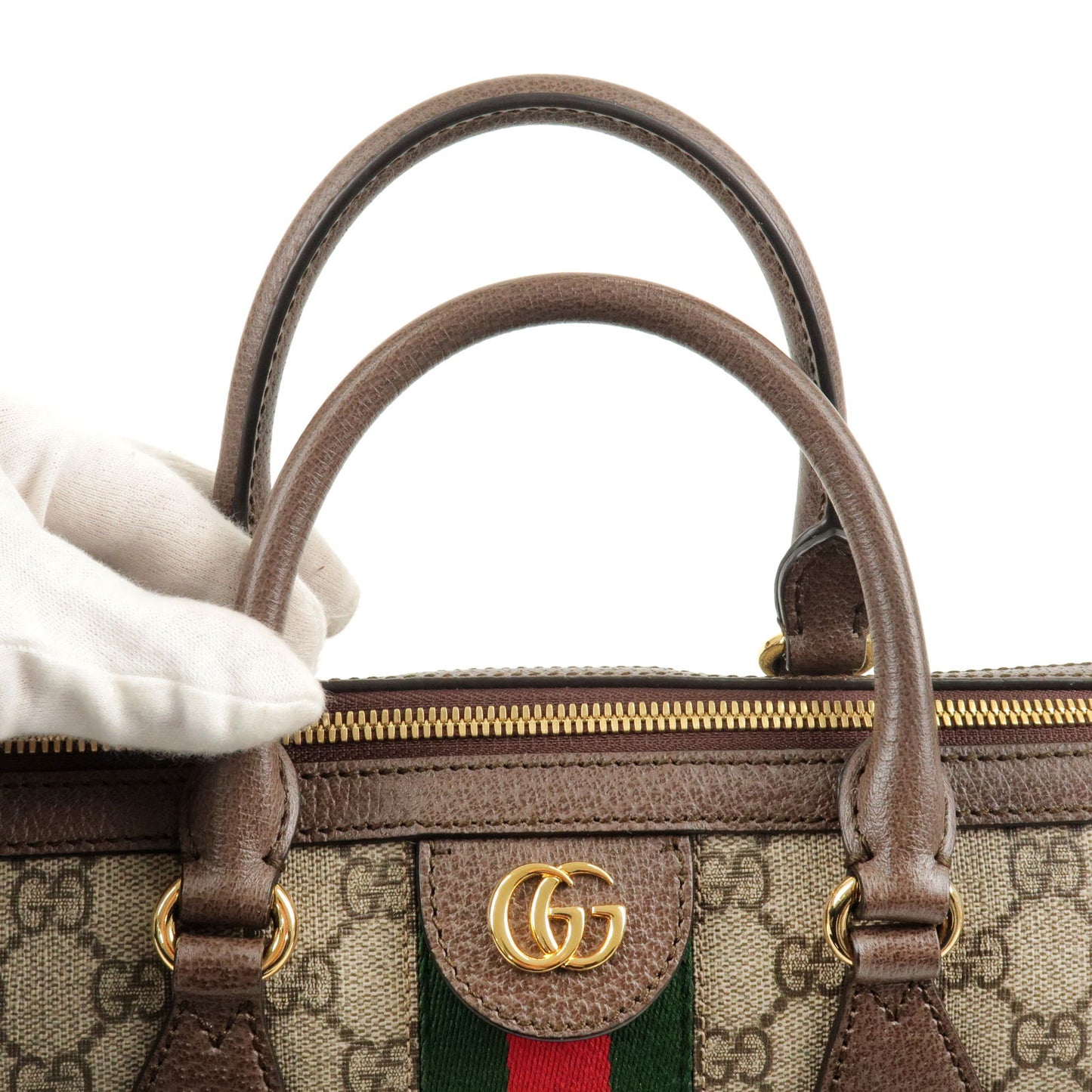 GUCCI Ophidia GG Supreme Leather Boston Hand Bag 524532