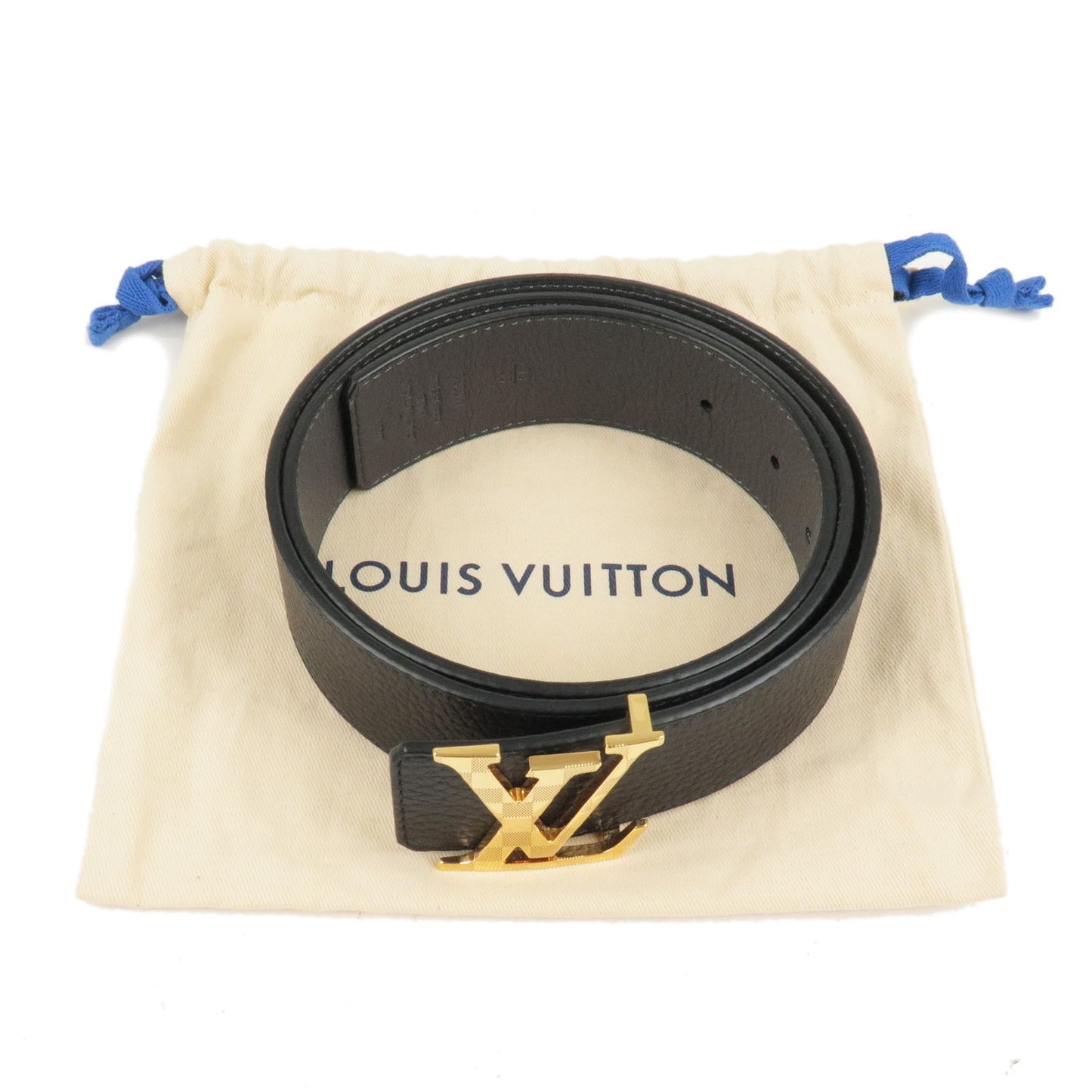 Louis Vuitton Saint-Tulle Belt Logo Buckle 90/36 Noir Black M0333