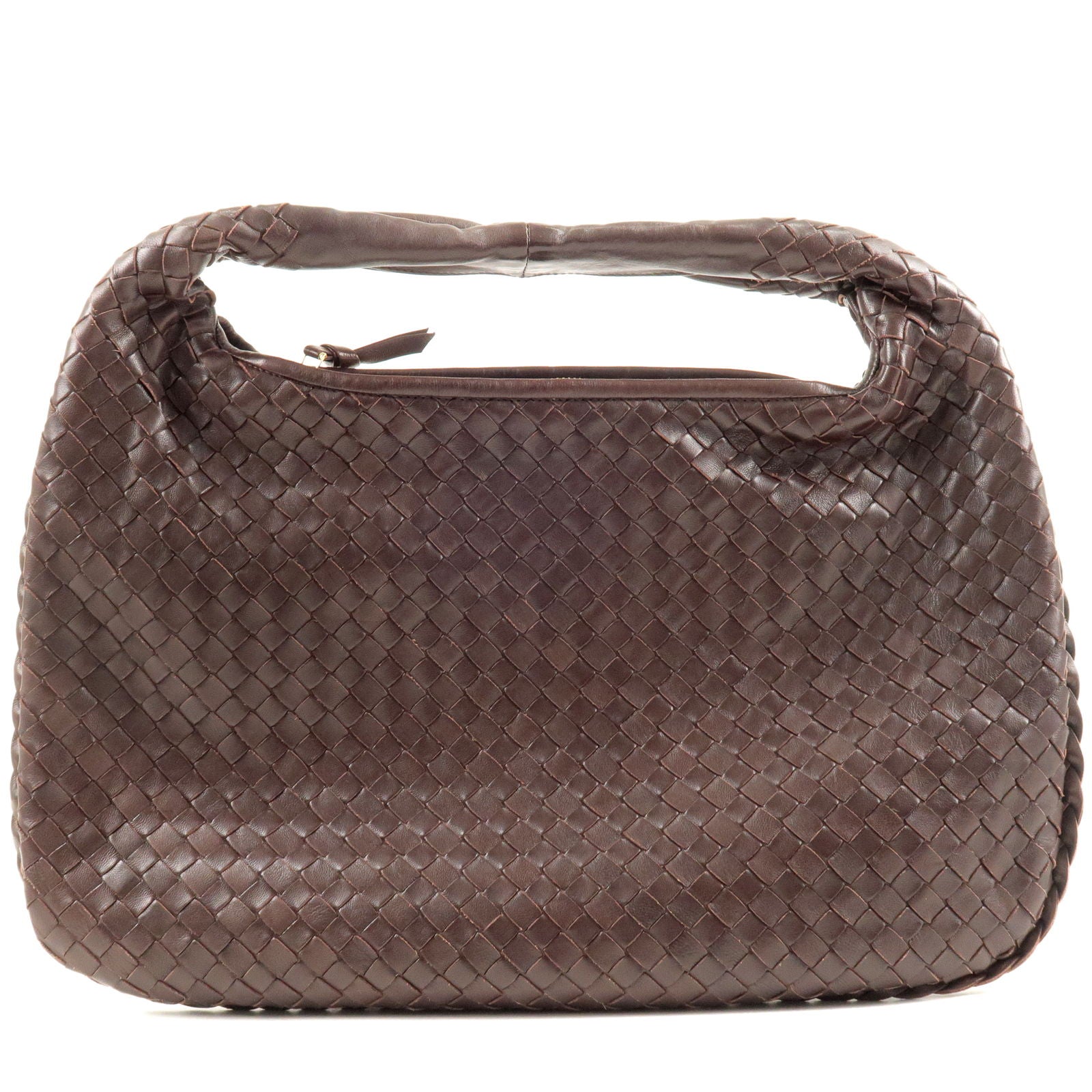 BOTTEGA-VENETA-Intrecciato-Leather-Hobo-Shoulder-Bag-Brown-115653