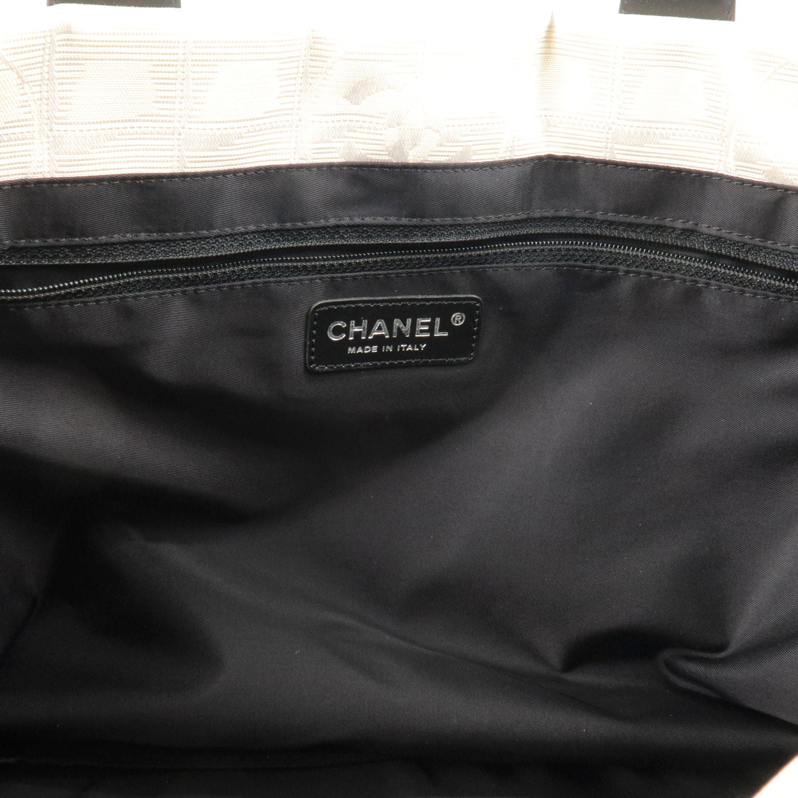 CHANEL New Travel Handbag Tote Bag With Pouch Nylon Jacquard Beige 0508  NGA35