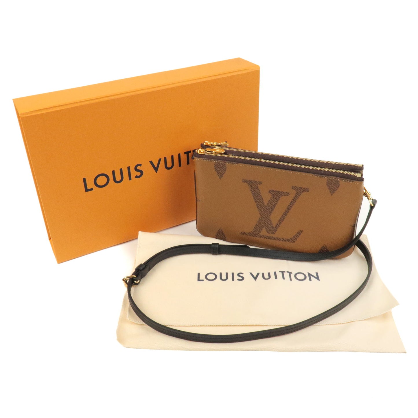 Louis Vuitton Monogram Reverse Pochette Double Zip Bag M69203