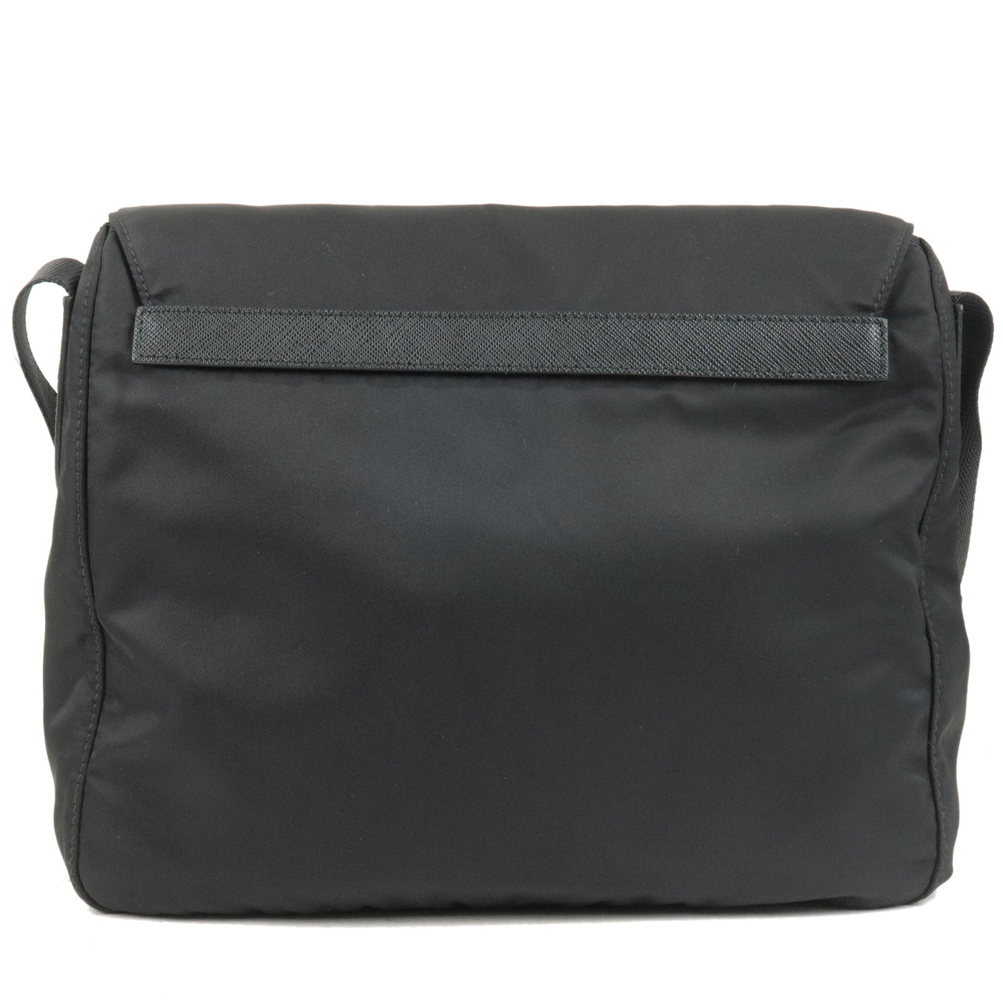 PRADA Logo Nylon Leather Shoulder Bag NERO Black 1BD994