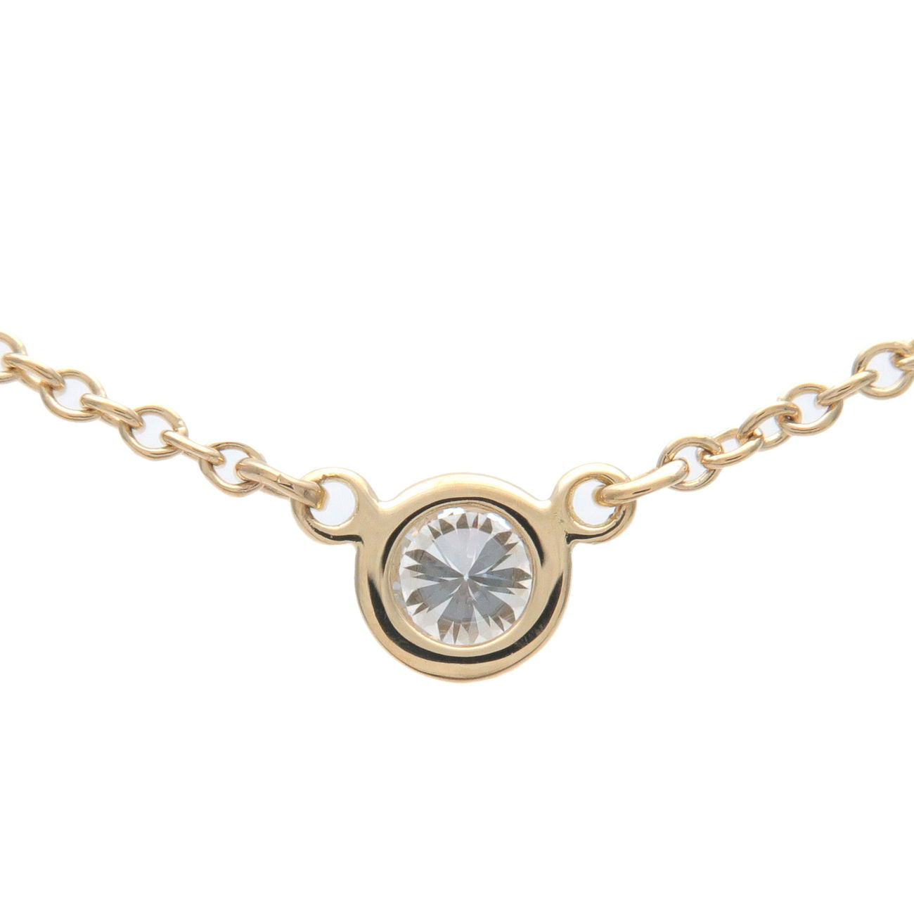 Tiffany&Co. By the Yard 1P Diamond Necklace 0.08ct K18YG